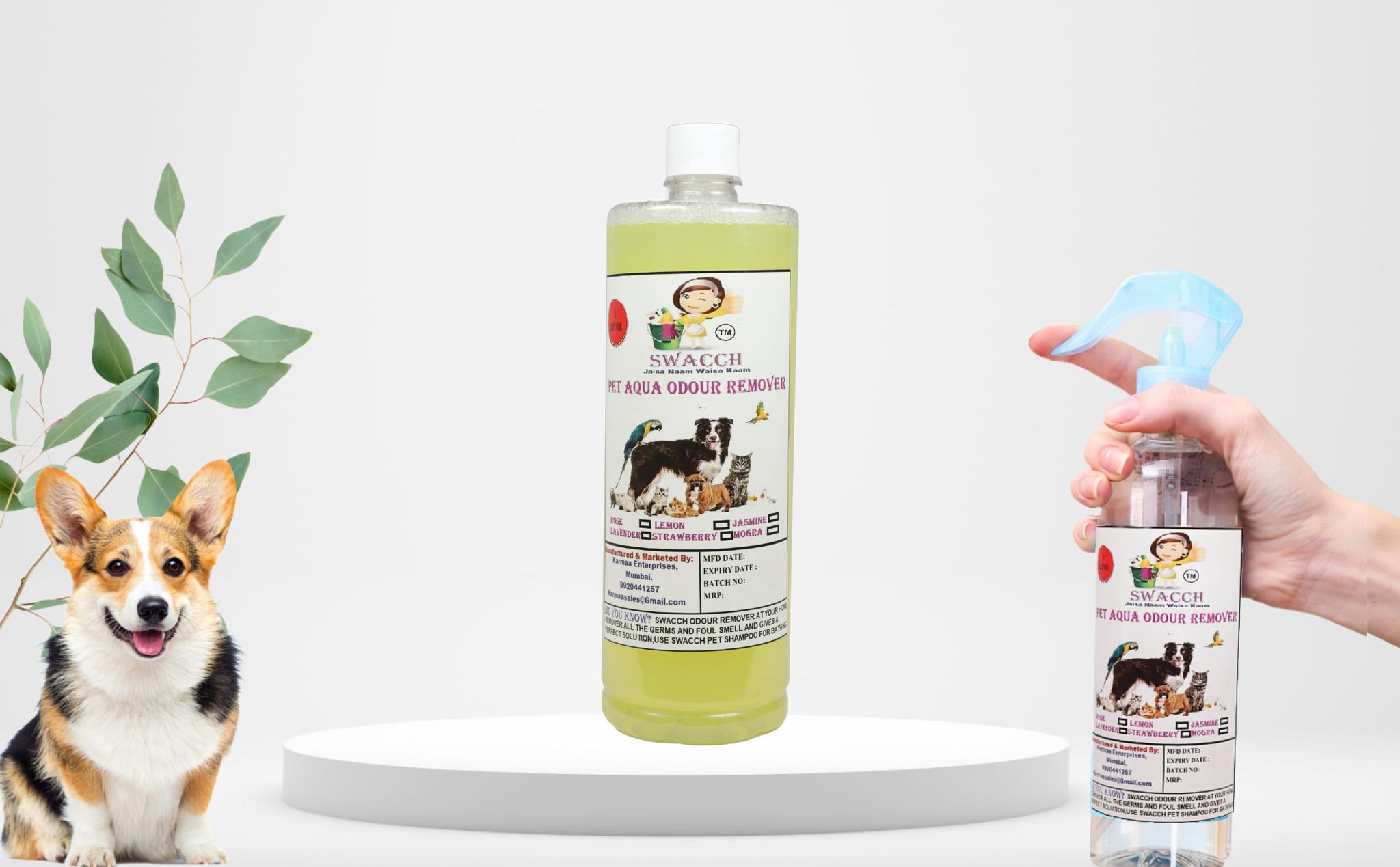 Swacch PET Aqua Odour Remover (1 Litre) Lemon