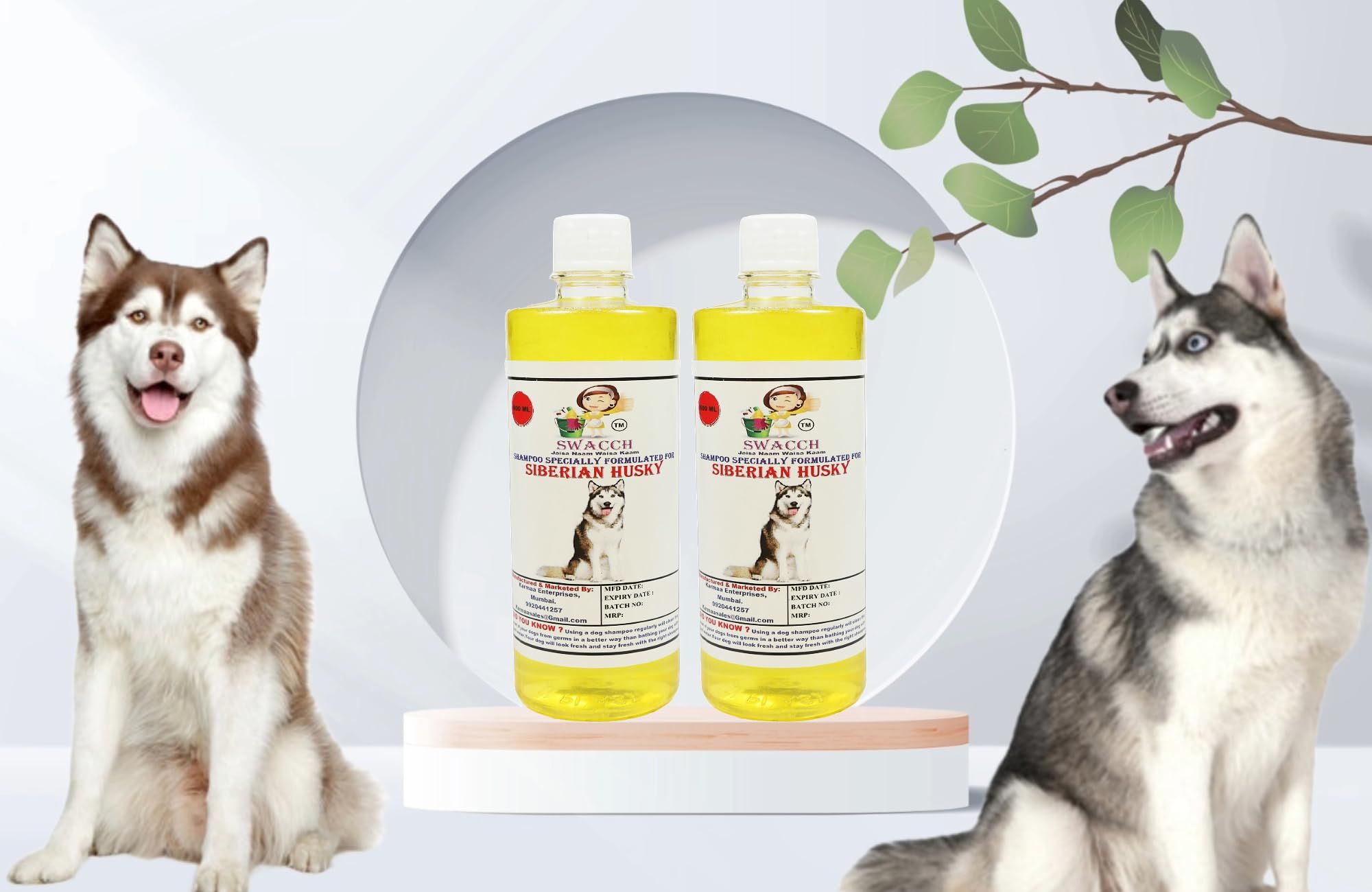 SWACCH Shampoo Specially FORMULATED for Lemon (Siberian Husky 500ML) Pack of 2