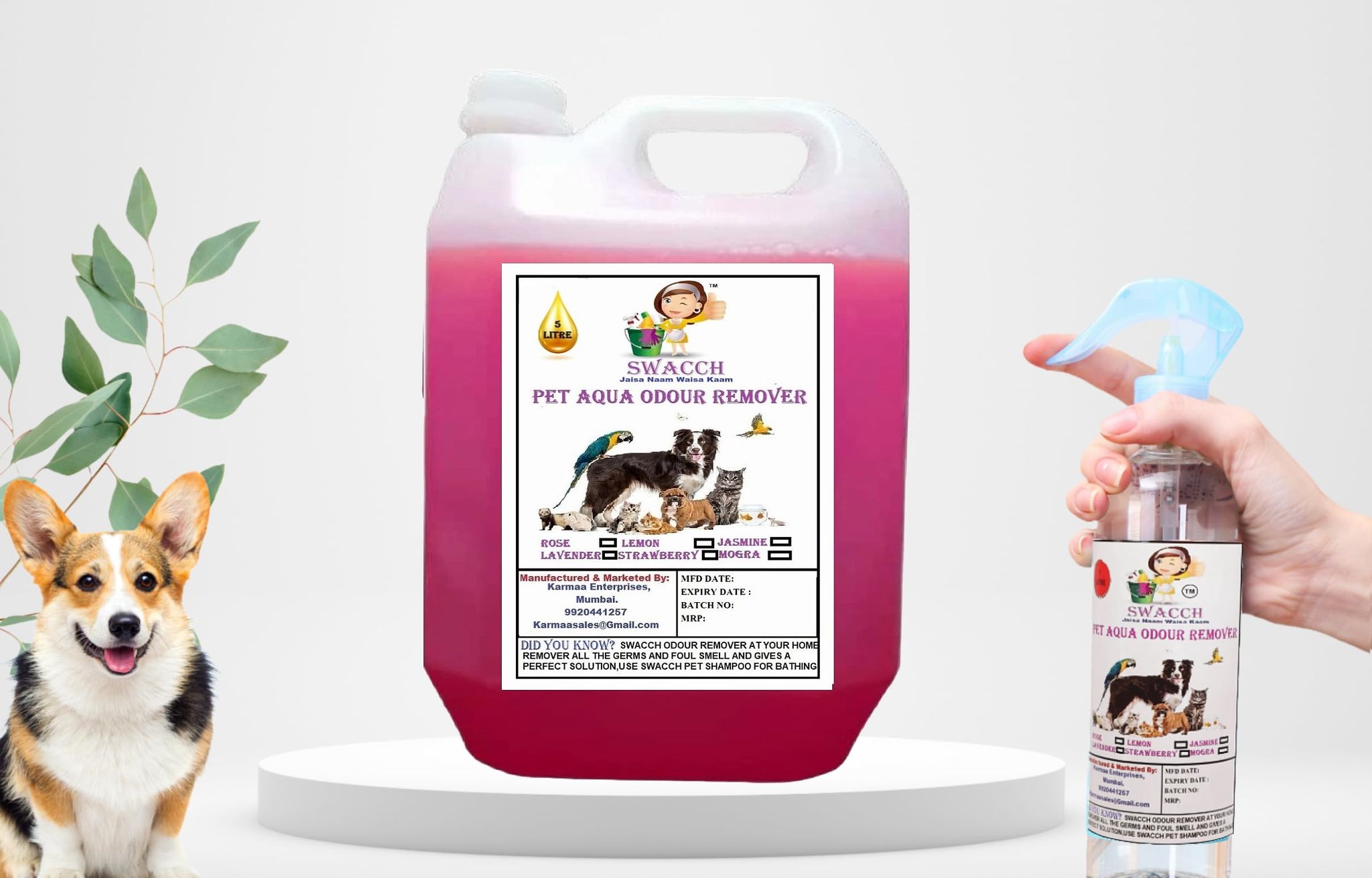 SWACCH PET Aqua Odour Remover (5 Litre) Rose