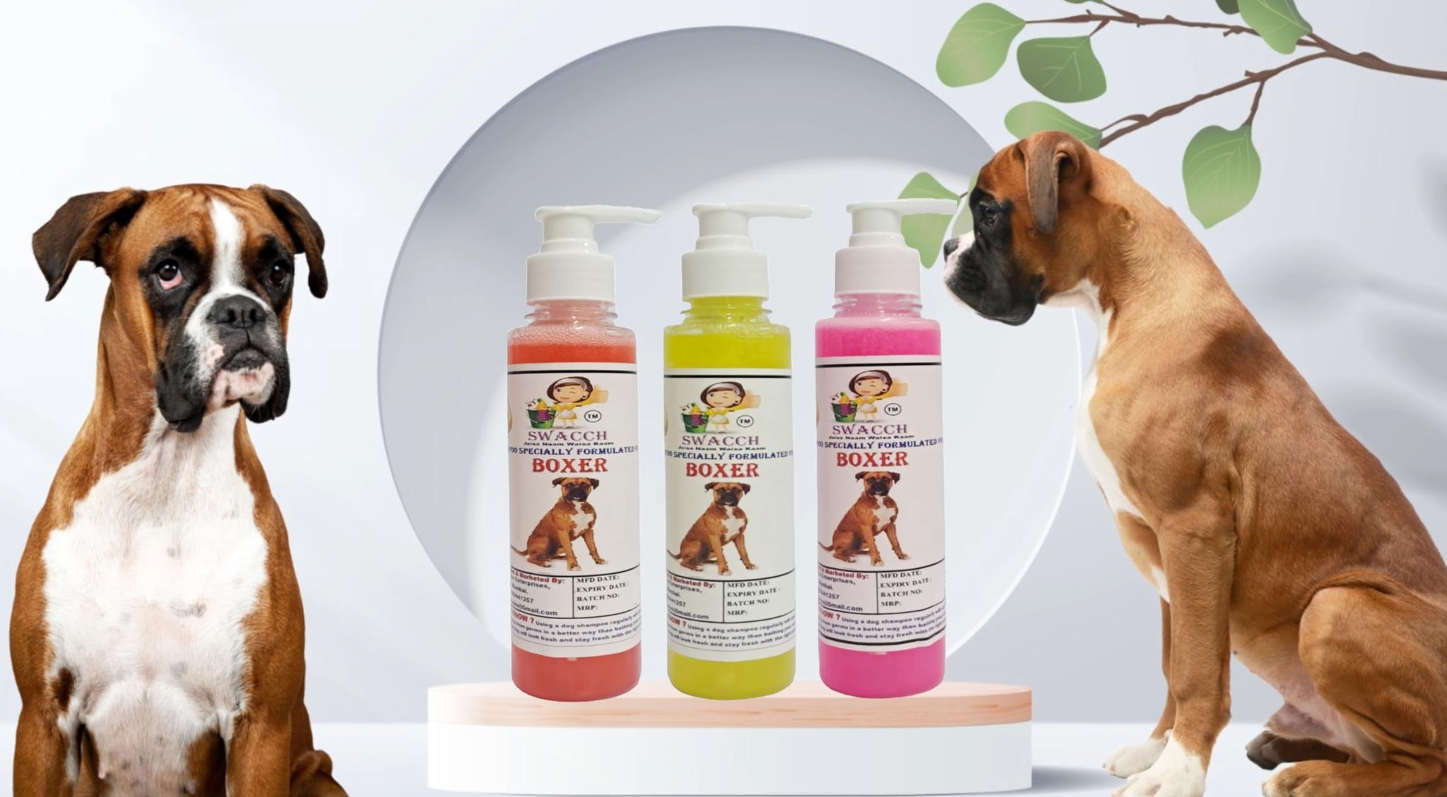 SWACCH Premium Shampoo for Boxer (200ML) (Combo Pack of 3) Jasmine Lemon & Rose