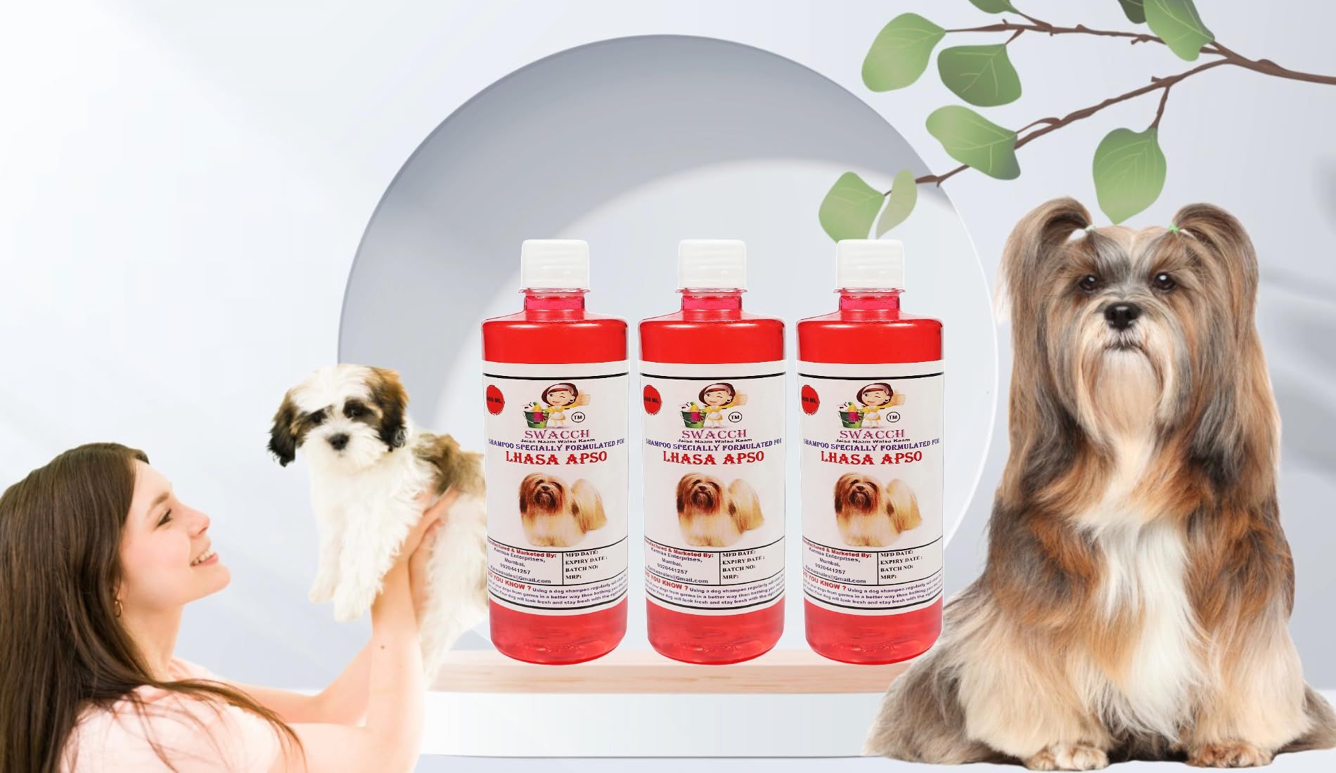 Swacch Shampoo Specially Formulated for Lhasa APSO (500ml) (Combo Pack of 3) Jasmine