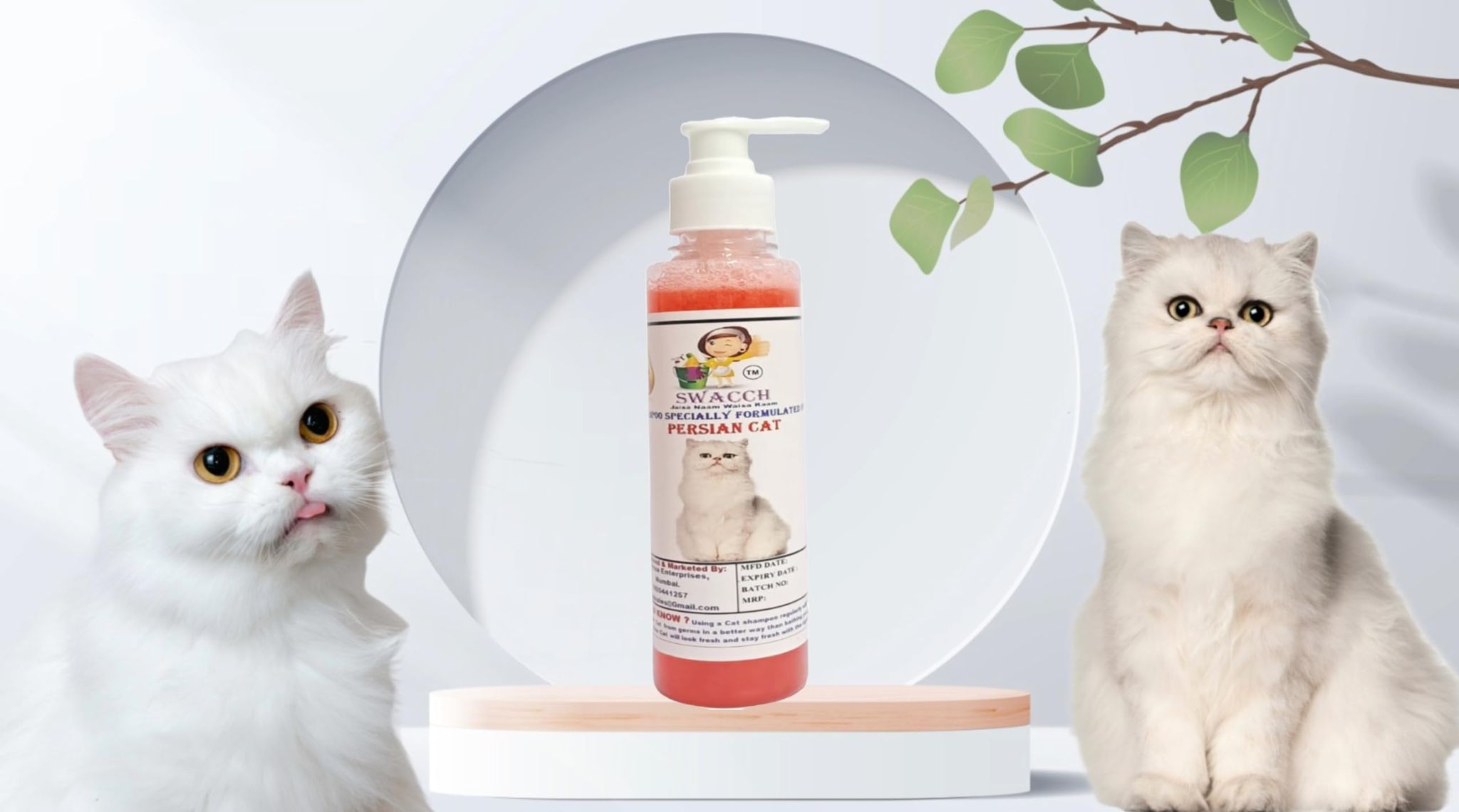 SWACCH Premium Shampoo for Persian CAT (200ML) Jasmine