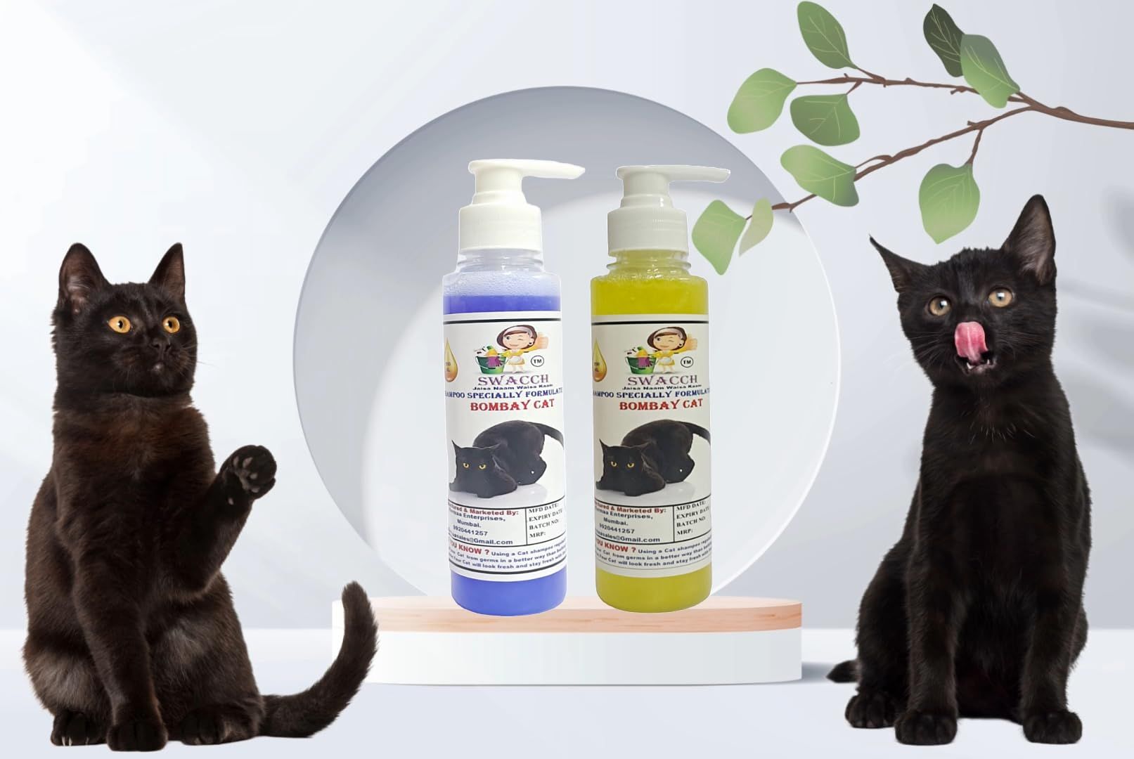 SWACCH Premium Shampoo for Bombay CAT (200ML) (Combo Pack of 2) Lavender & Lemon