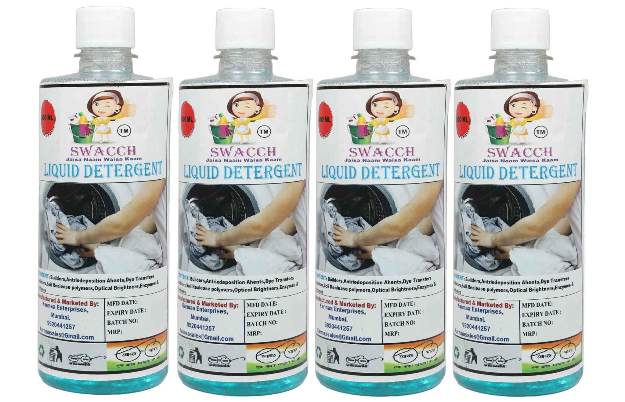 Swacch Liquid Detergent (500ml) (Pack of 4) Lemon