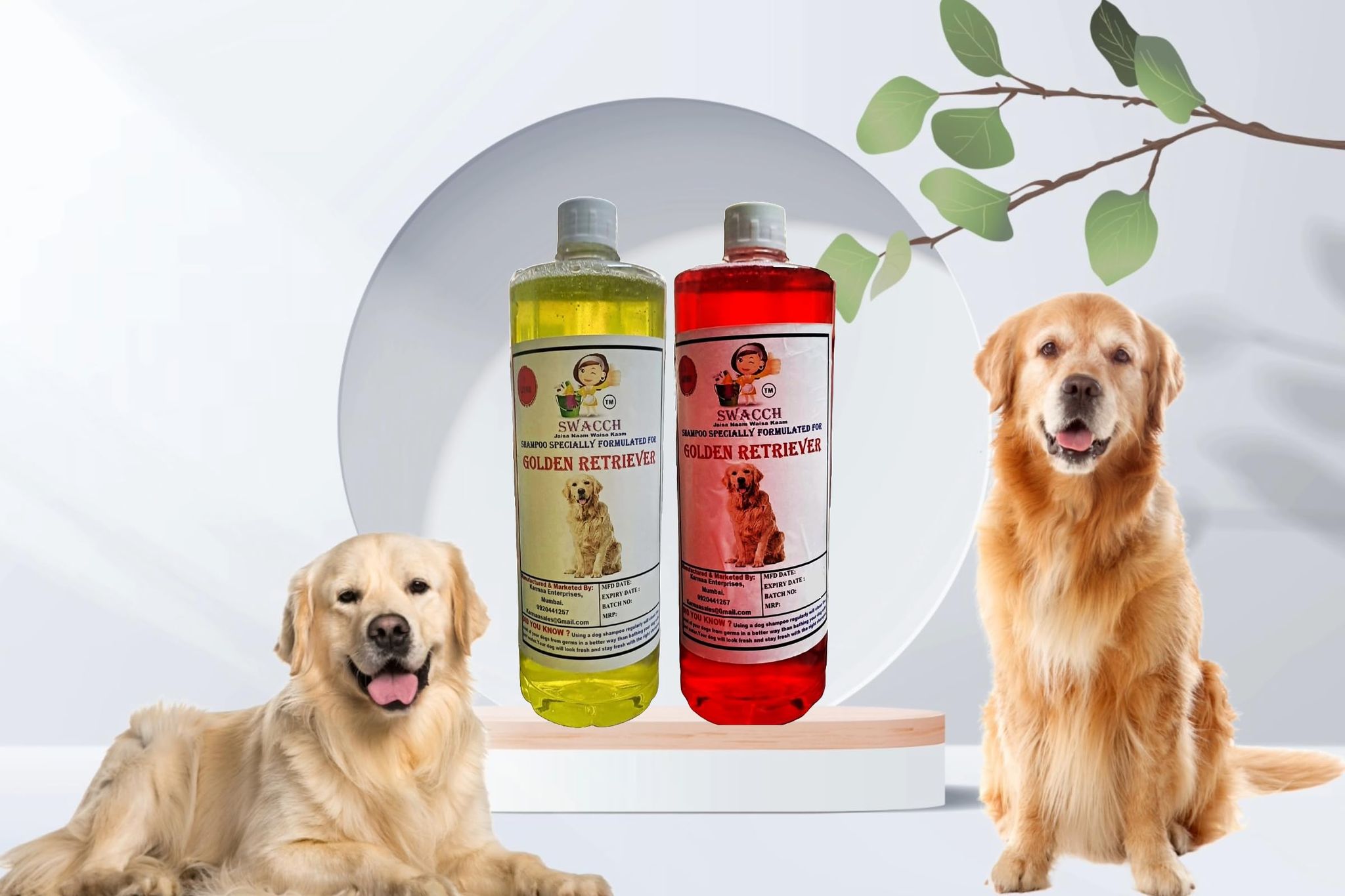 SWACCH Shampoo Specially FORMULATED for Golden Retriever (1 Litre) (Combo Pack of 2) Lemon & Strawberry