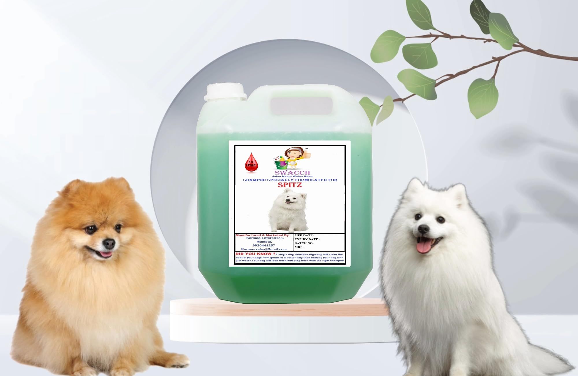 Swacch Shampoo Specially Formulated for Spitz (10 Litre) Neem Alovera