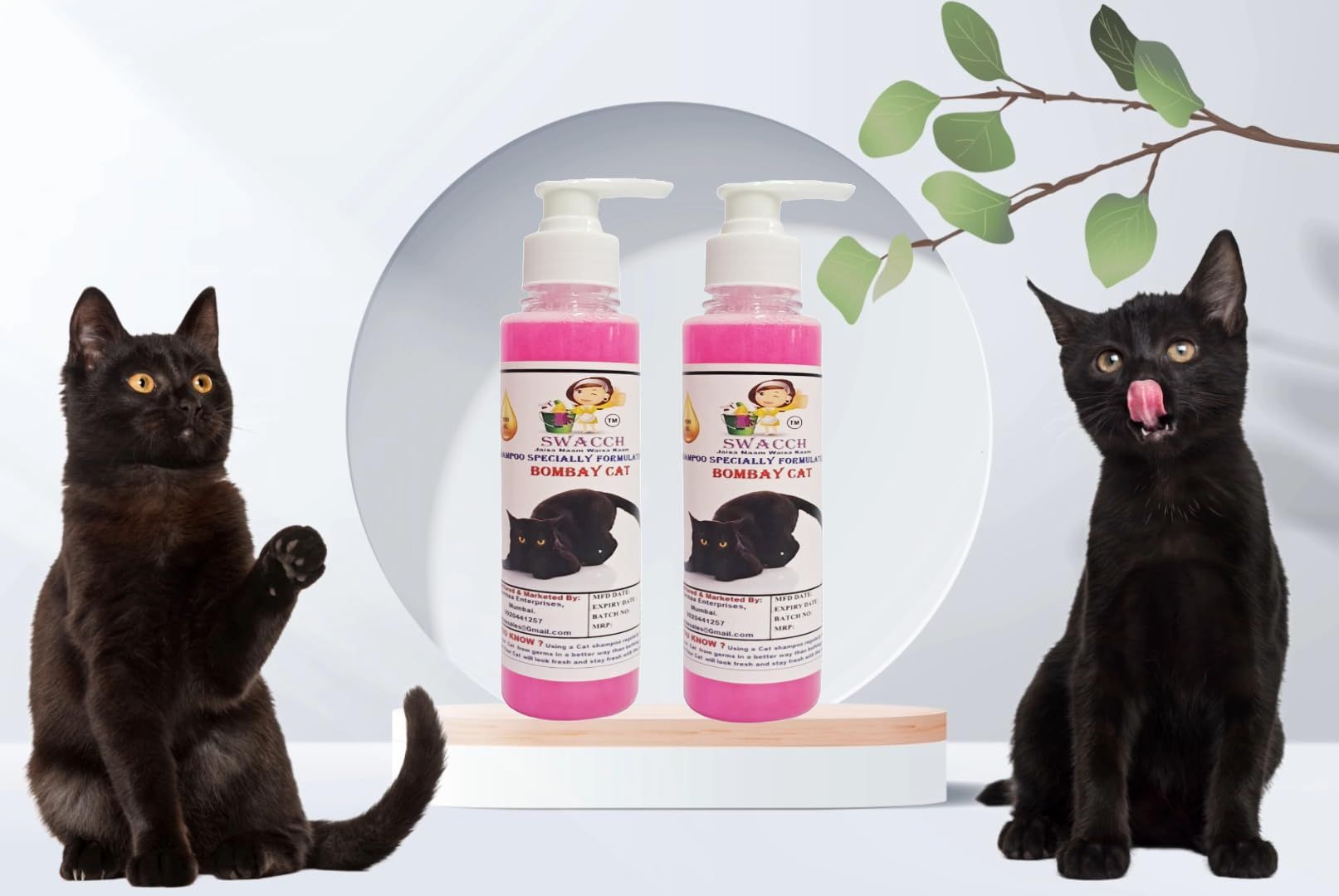 SWACCH Premium Shampoo for Bombay CAT (200ML) (Pack of 2) Rose
