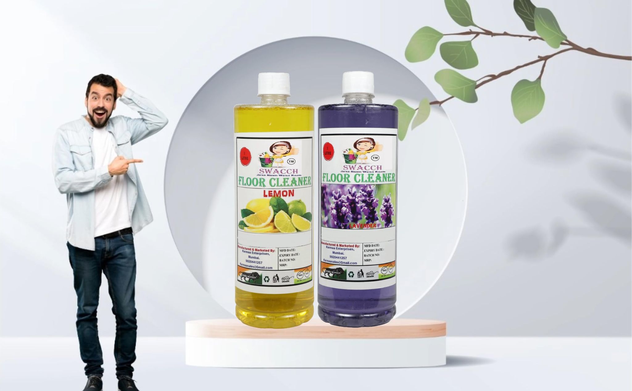 Home Care Combo Floor Cleaner Lemon & Lavender (1 Litre) (Pack of 2)