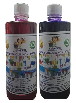 SWACCH WATER COLOUR NON-TOXIC & ECO FRIENDLY COLOUR (PINK & BLUE) (500ML) (PACK OF 2)
