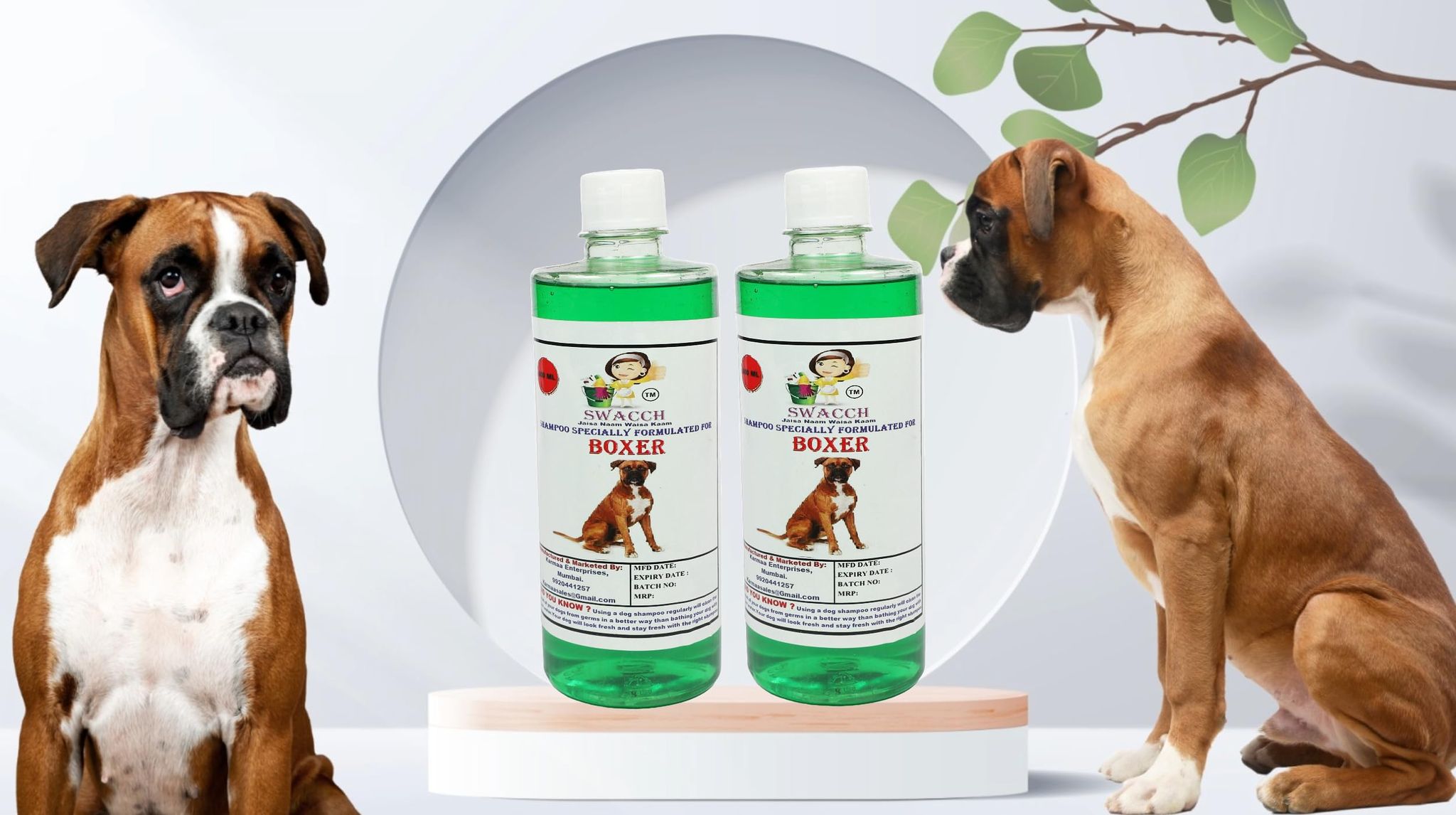 SWACCH Shampoo Specially FORMULATED for Boxer (500ML) (Combo Pack of 2) NEEM ALOVERA