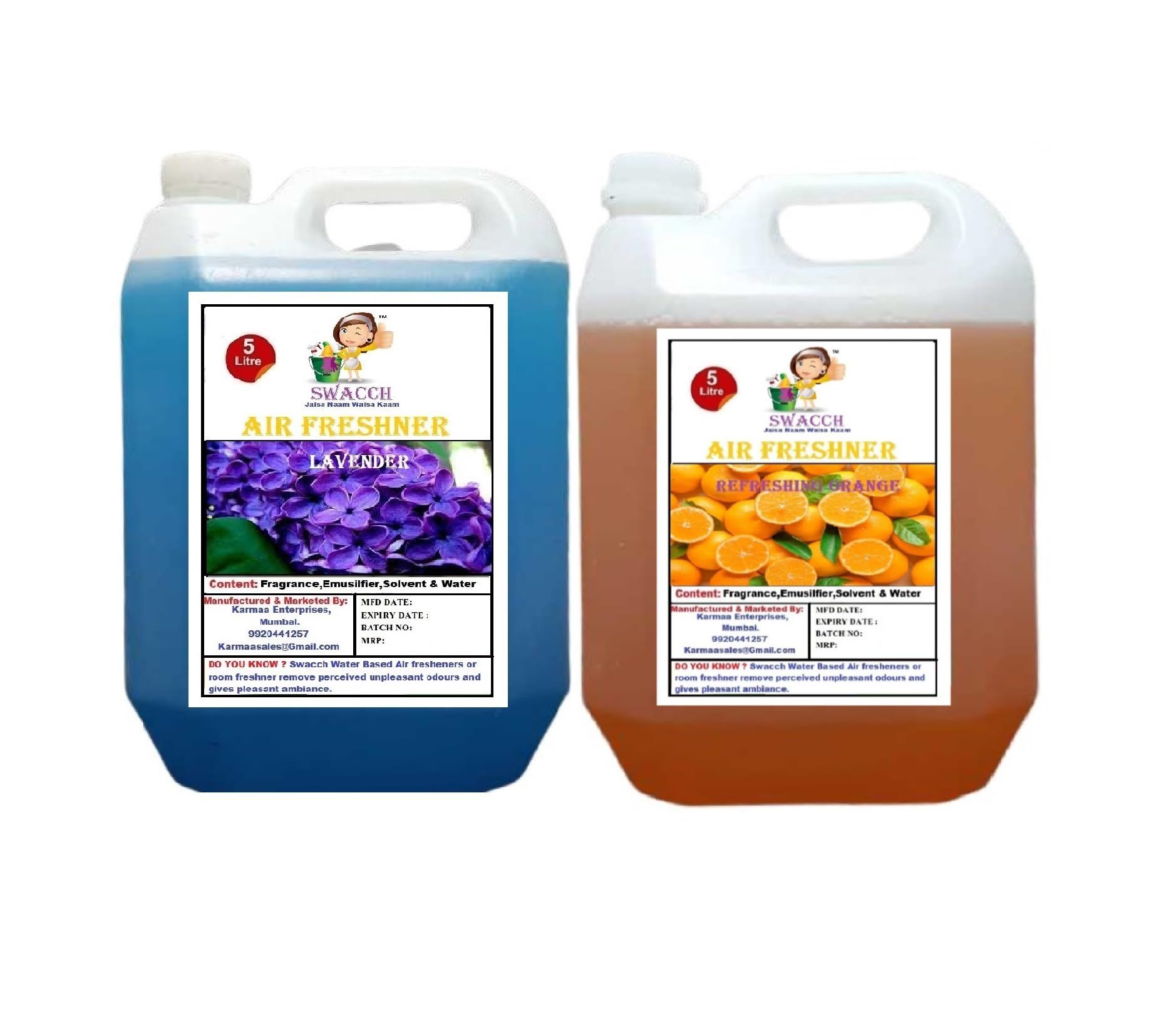 Swacch Air Freshner (5 Litre) (Pack of 2) Lavender, Orange