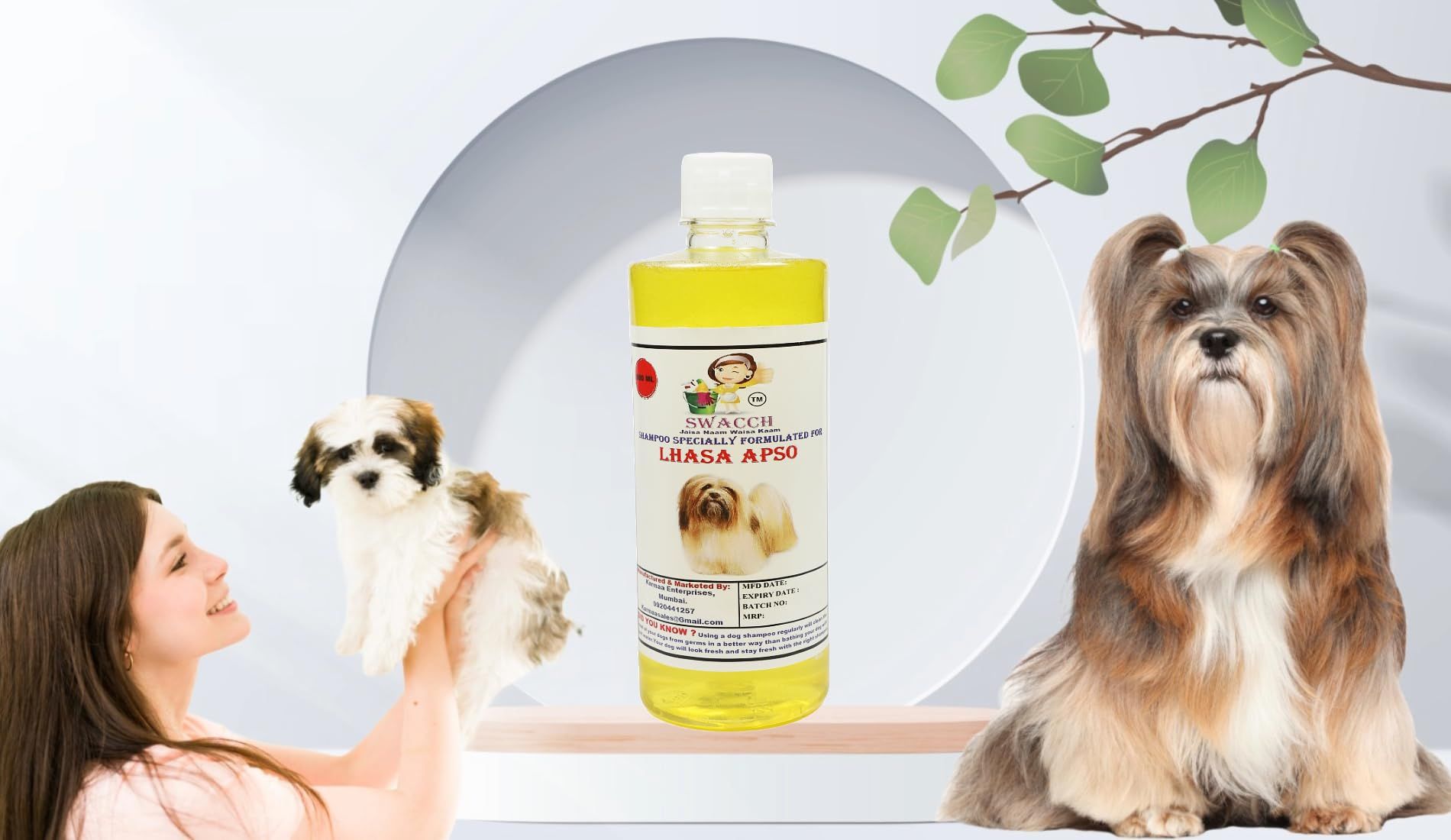 Swacch Shampoo Specially Formulated for Lhasa Apso (500ML) Lemon