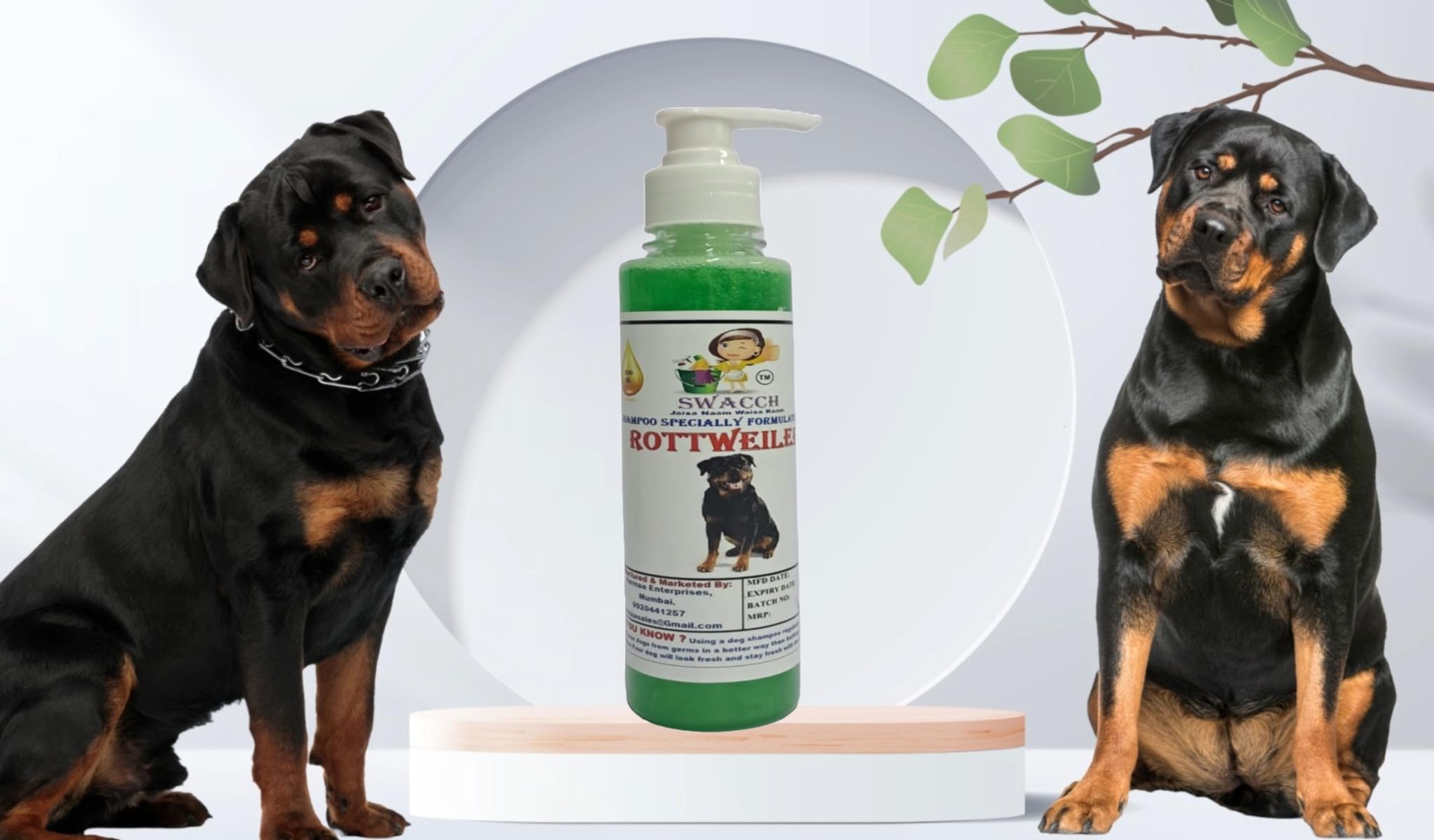 SWACCH Premium Shampoo for Rottweiler (200ML) NEEM ALOVERA
