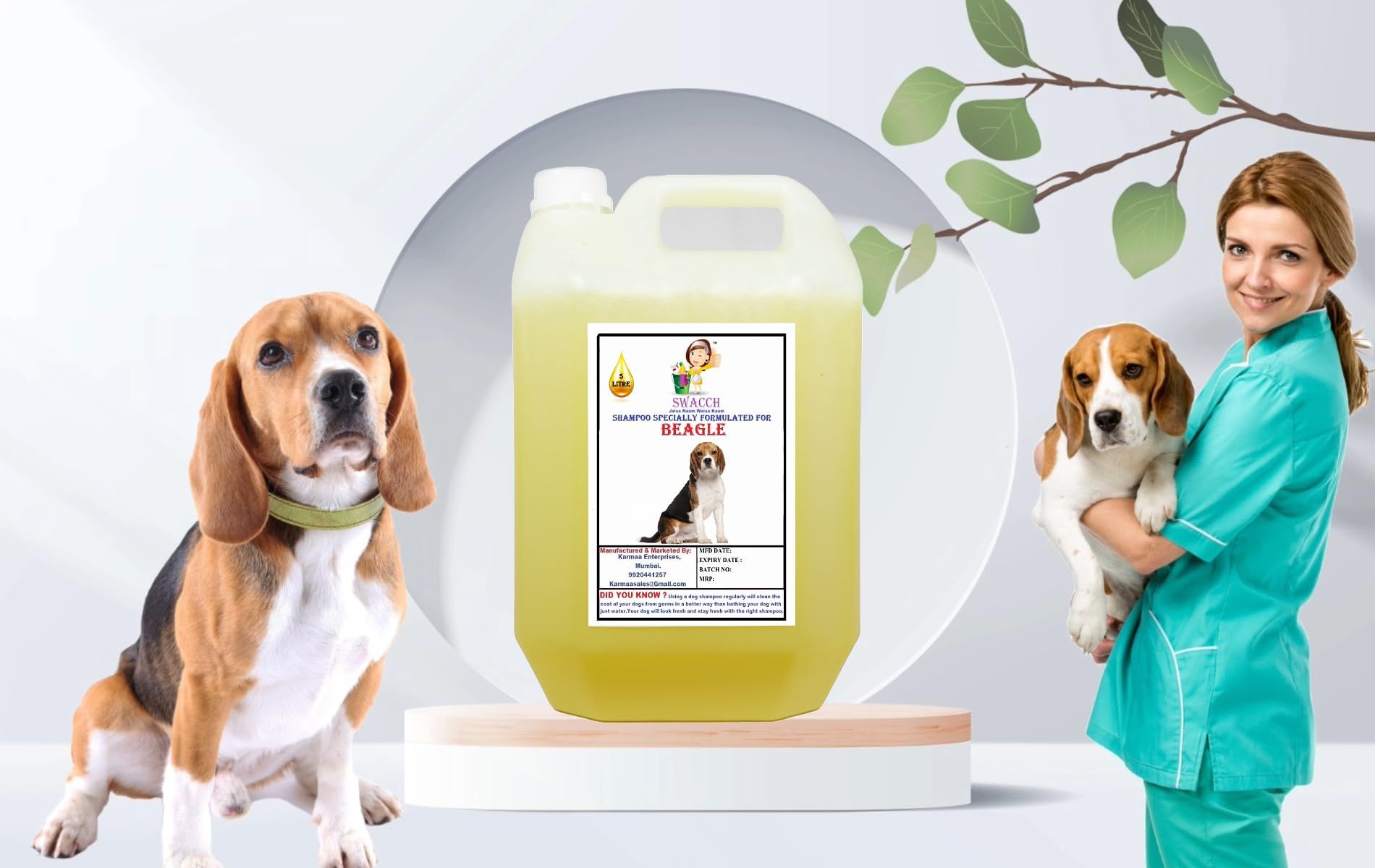 SWACCH Shampoo Specially FORMULATED for Beagle (5 Litre) Lemon