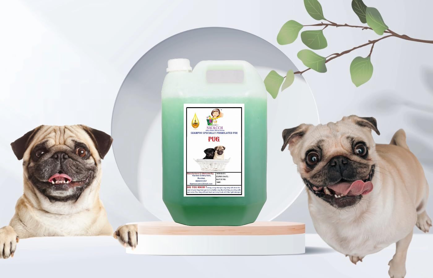 SWACCH Shampoo Specially FORMULATED for Pug (5 Litre) NEEM ALOVERA