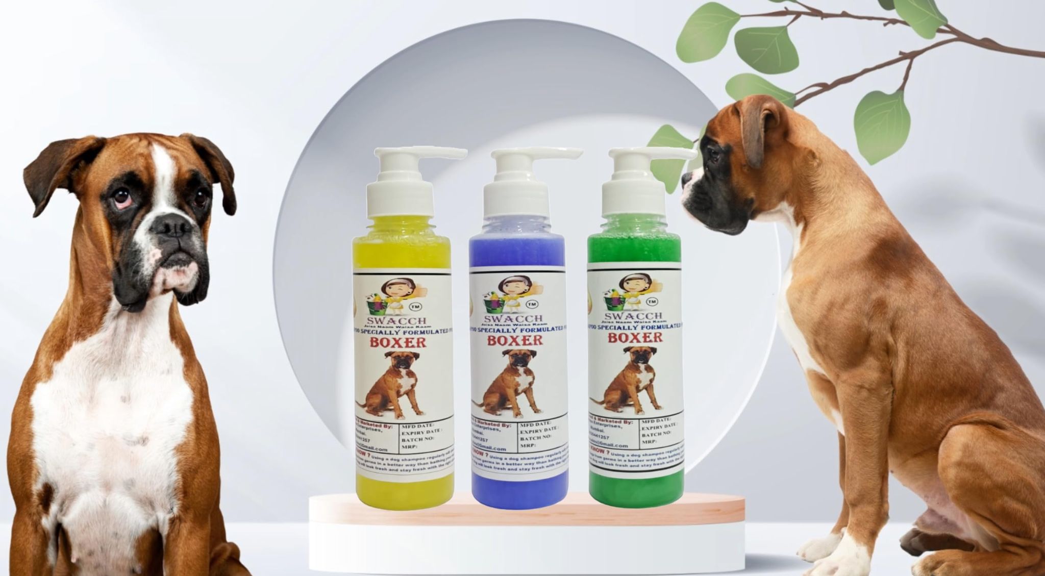 SWACCH Premium Shampoo for Boxer (200ML) (Combo Pack of 3) Lemon, Lavender & NEEM ALOVERA