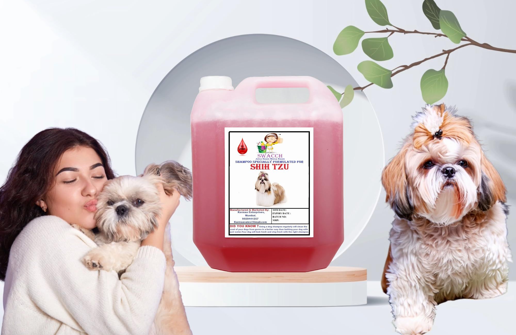 SWACCH Shampoo Specially FORMULATED for Shih TZU (10 Litre) Strawberry