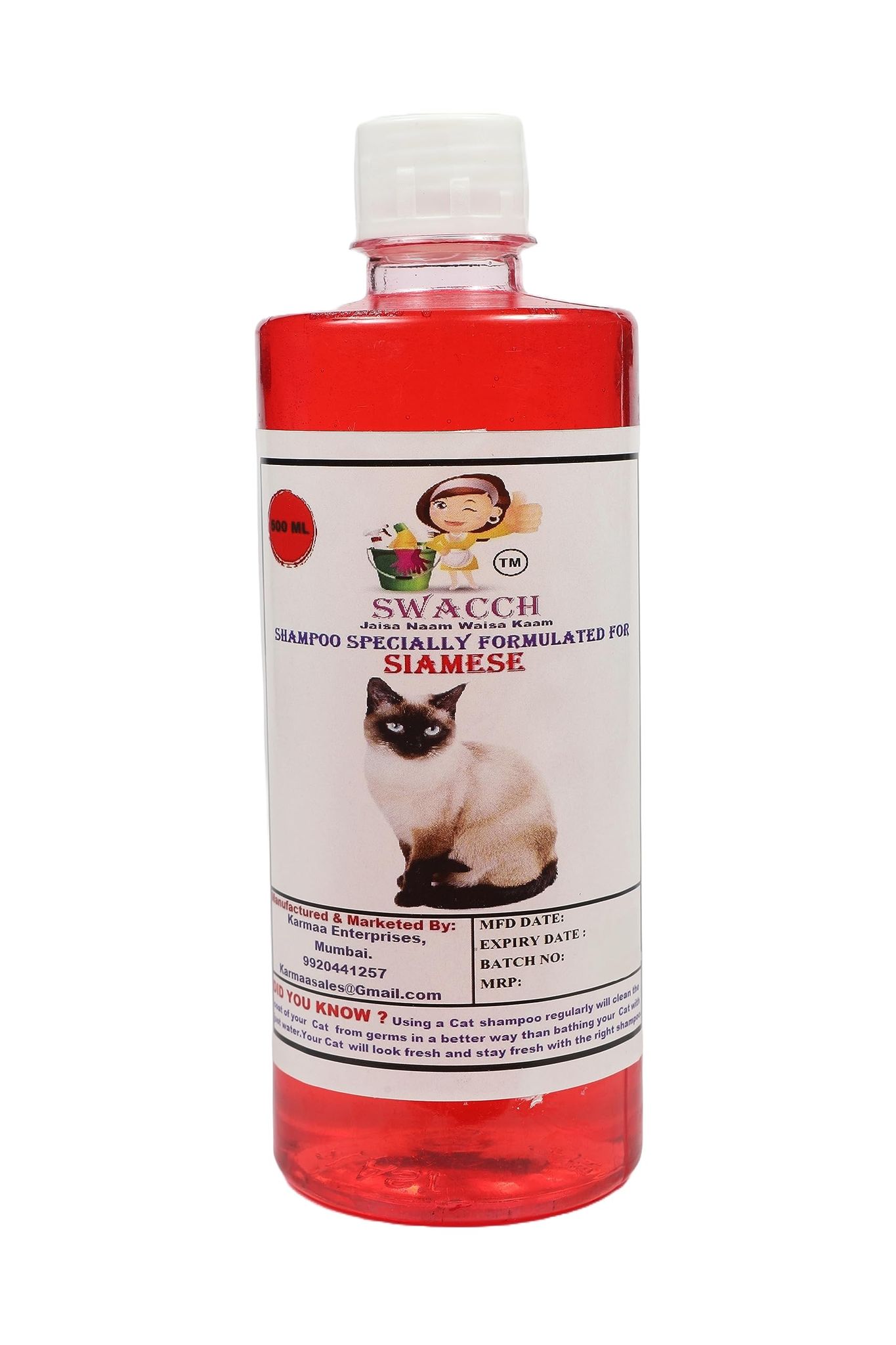 SWACCH Shampoo Specially FORMULATED for Siamese (500ML) Jasmine