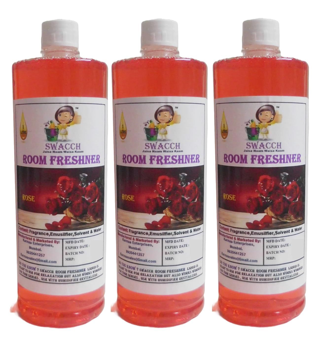 Swacch Room Freshner (1 Litre) (Pack of 3) Rose