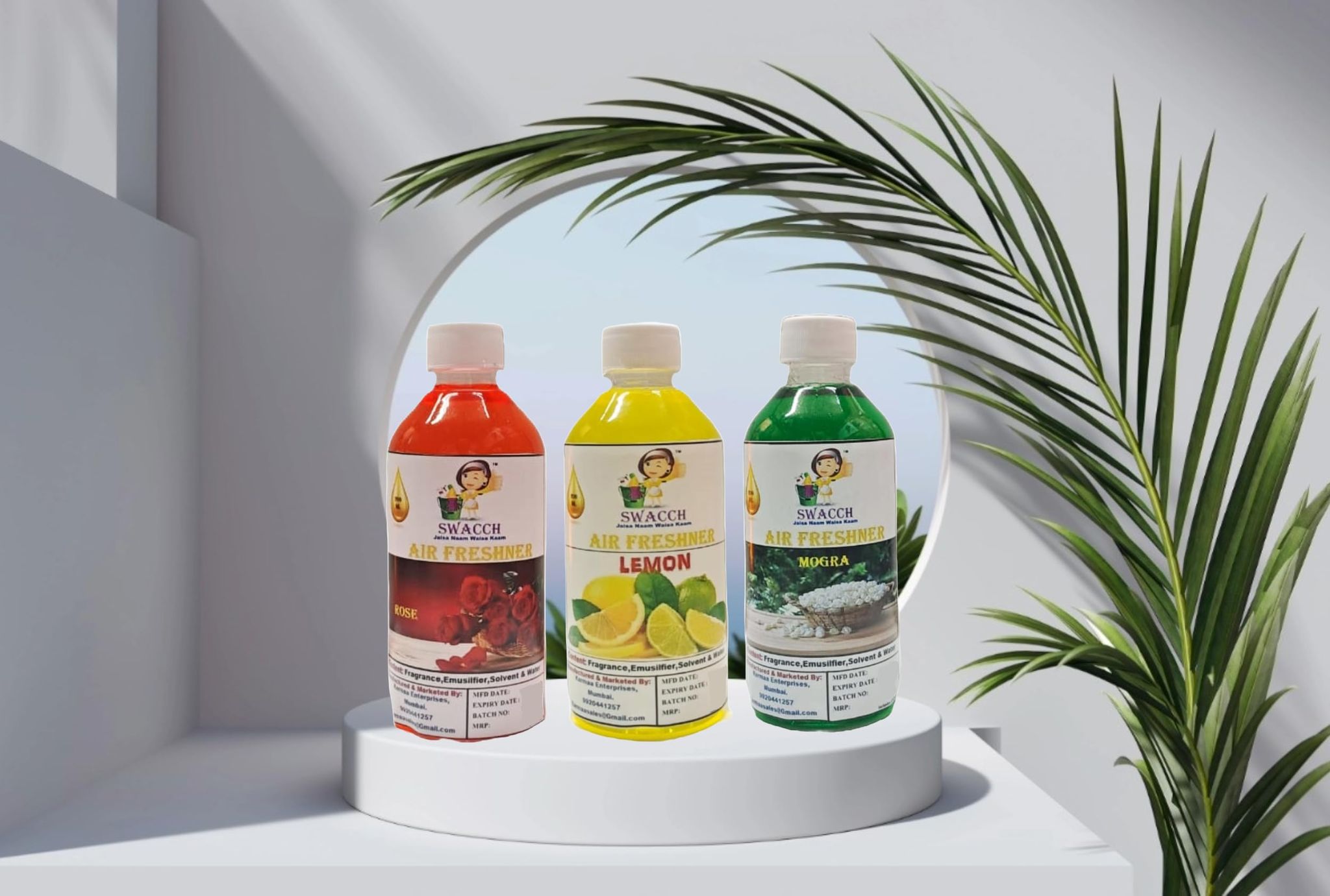 Swacch Air Freshner (200ml) (Combo Pack of 3) Rose, Lemon & Mogra