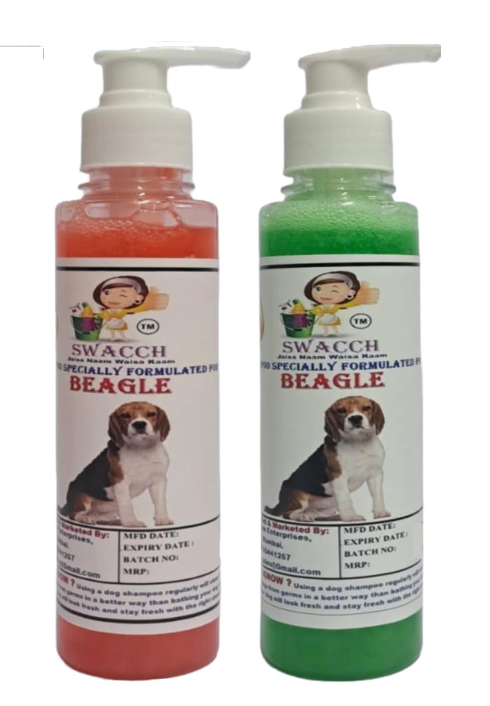 SWACCH Premium Shampoo for Beagle (200ML) (Combo Pack of 2) Strawberry & NEEM ALOVERA