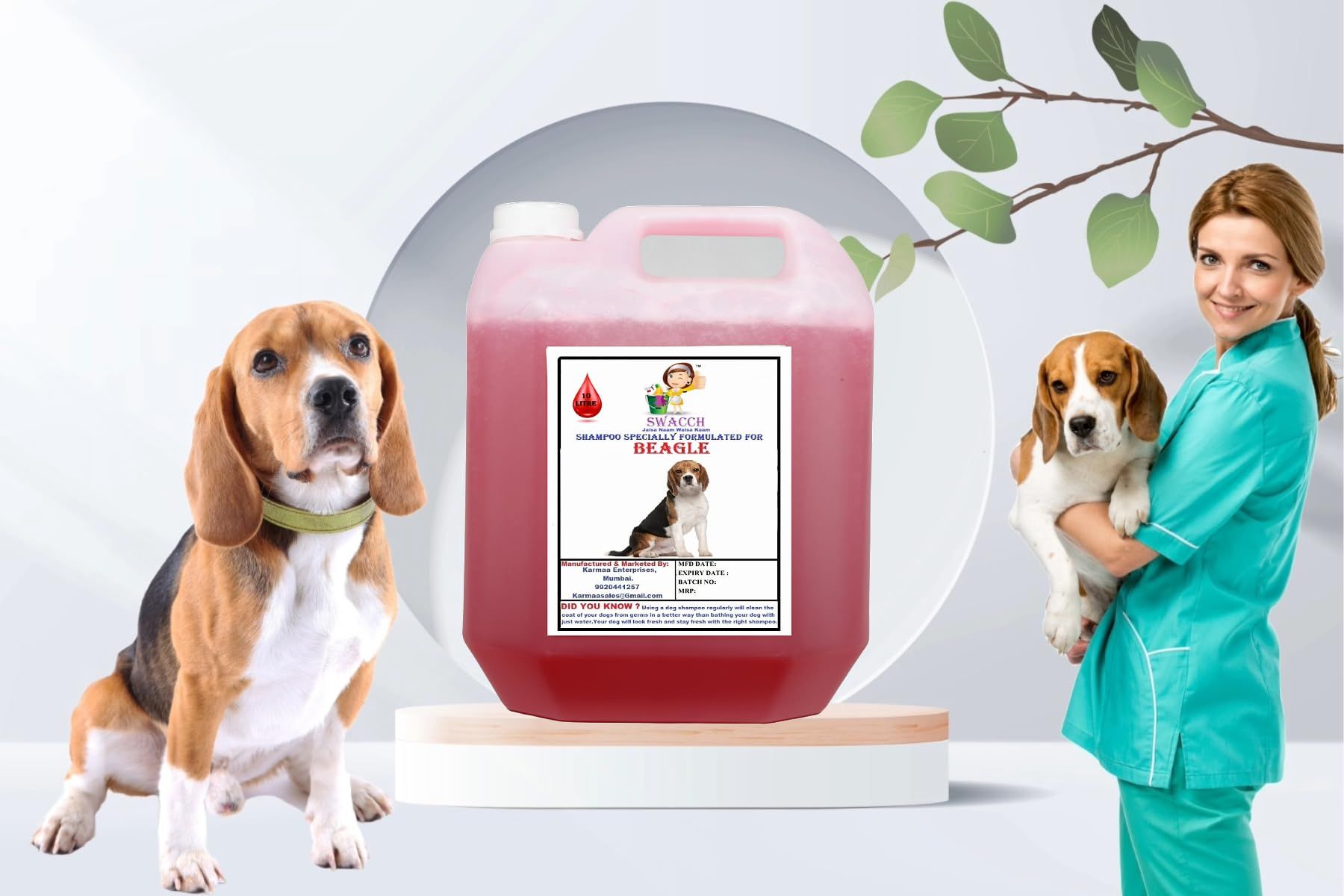 Swacch Shampoo Specially Formulated for Beagle (10 Litre) Jasmine