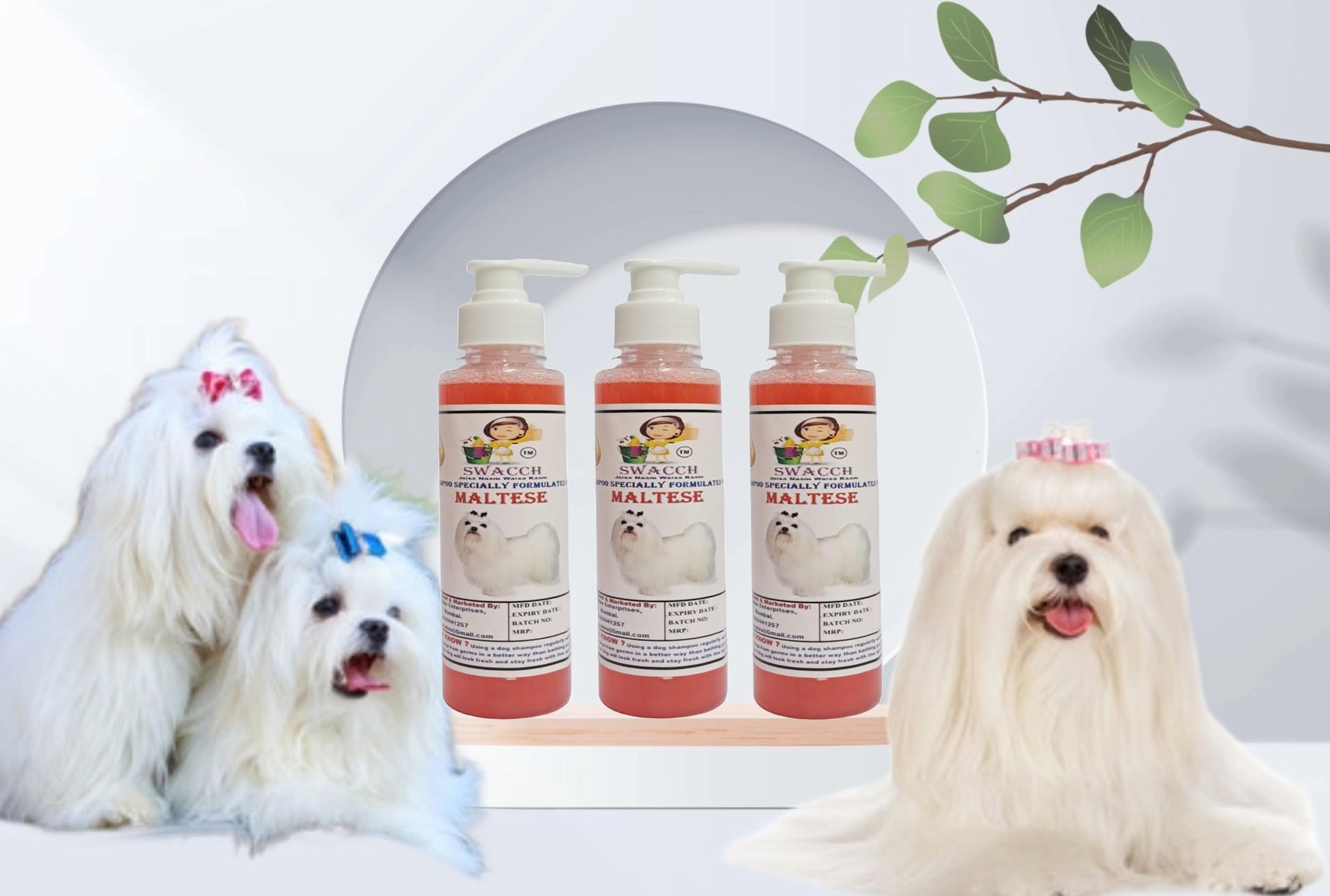 SWACCH Premium Shampoo for Maltese (200ML) (Pack of 3) Jasmine