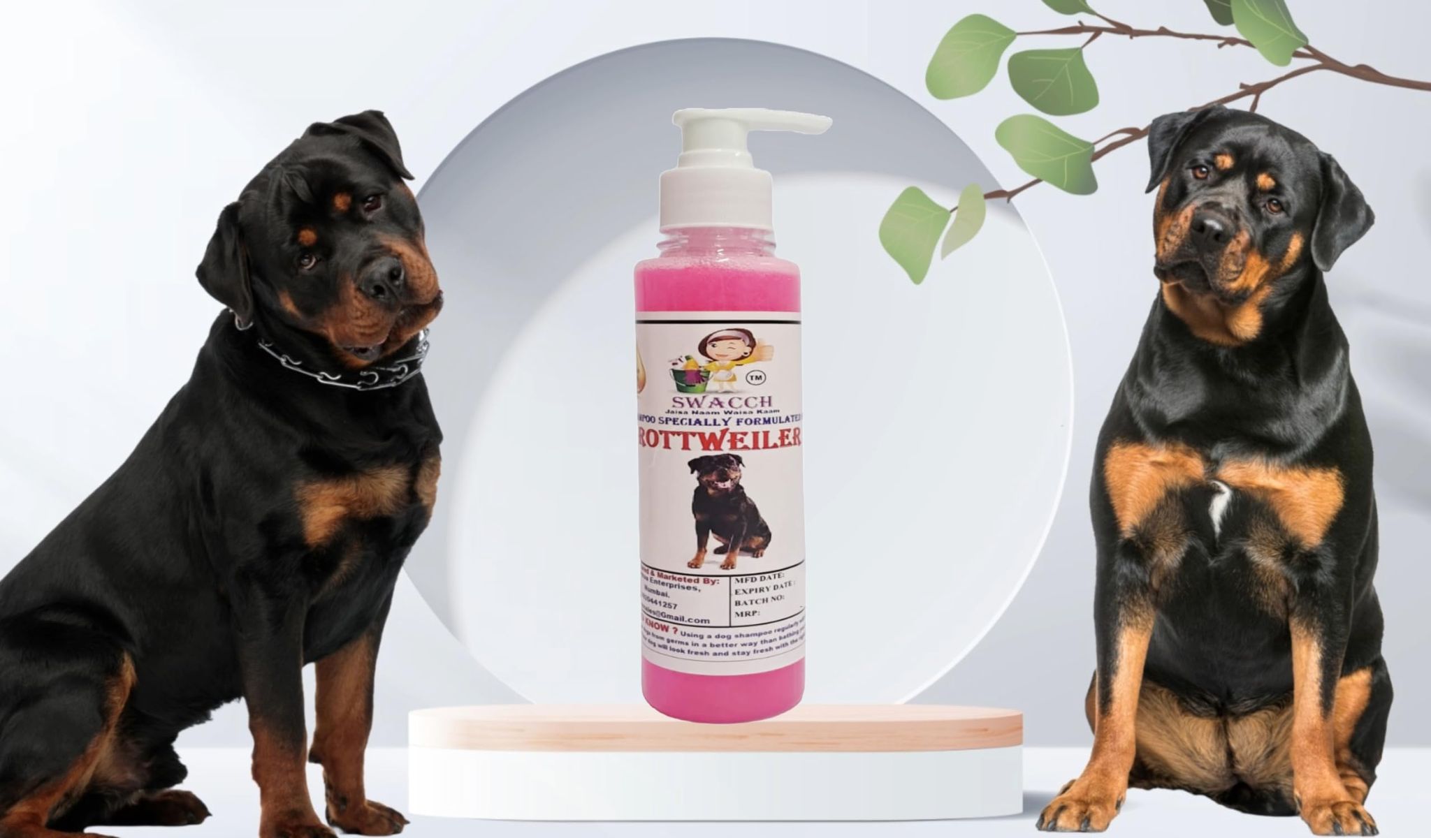 SWACCH Premium Shampoo for Rottweiler (200ML) Rose