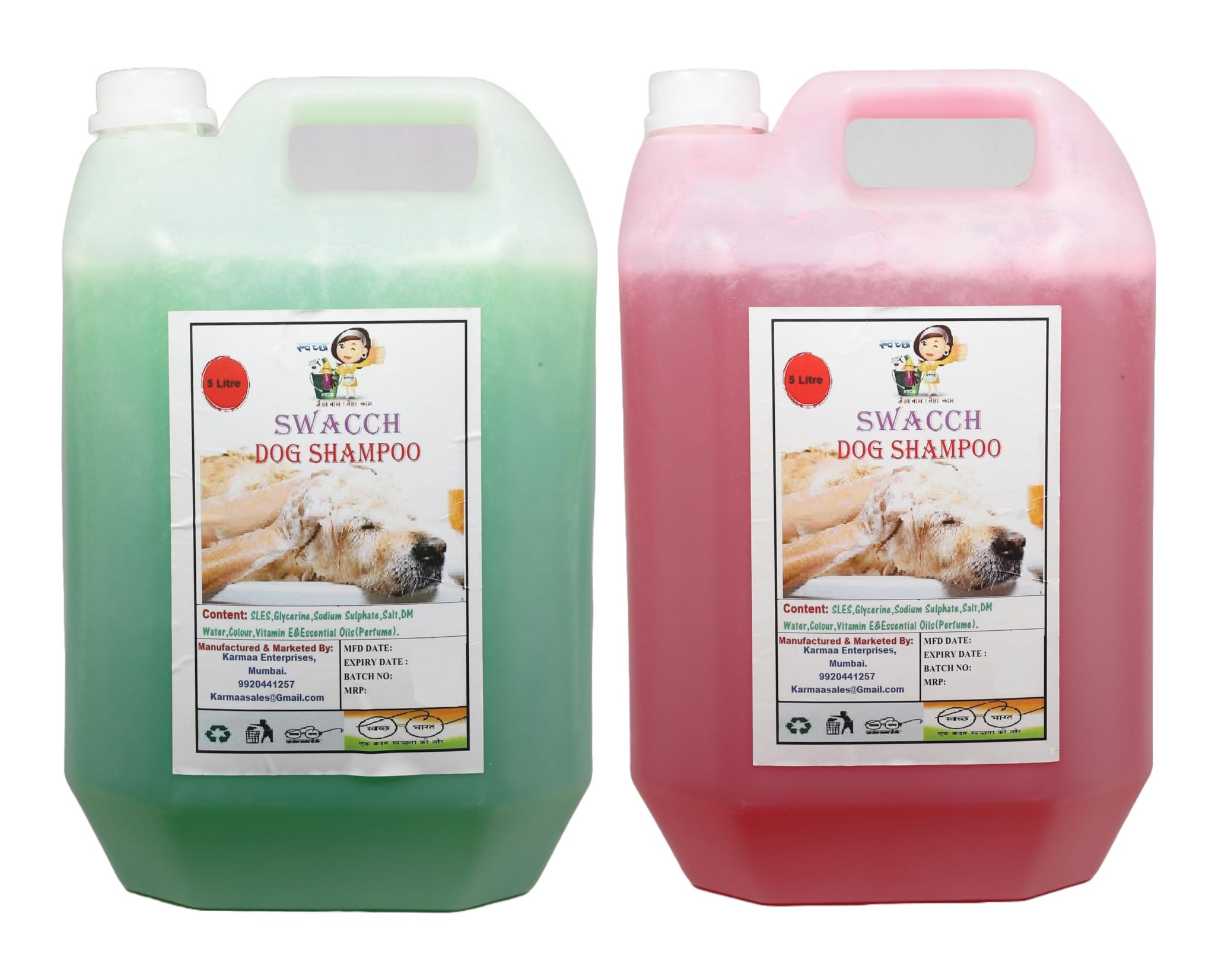 Swacch Dog Shampoo (5 Litre) (Pack of 2) Jasmine & Neem Alovera