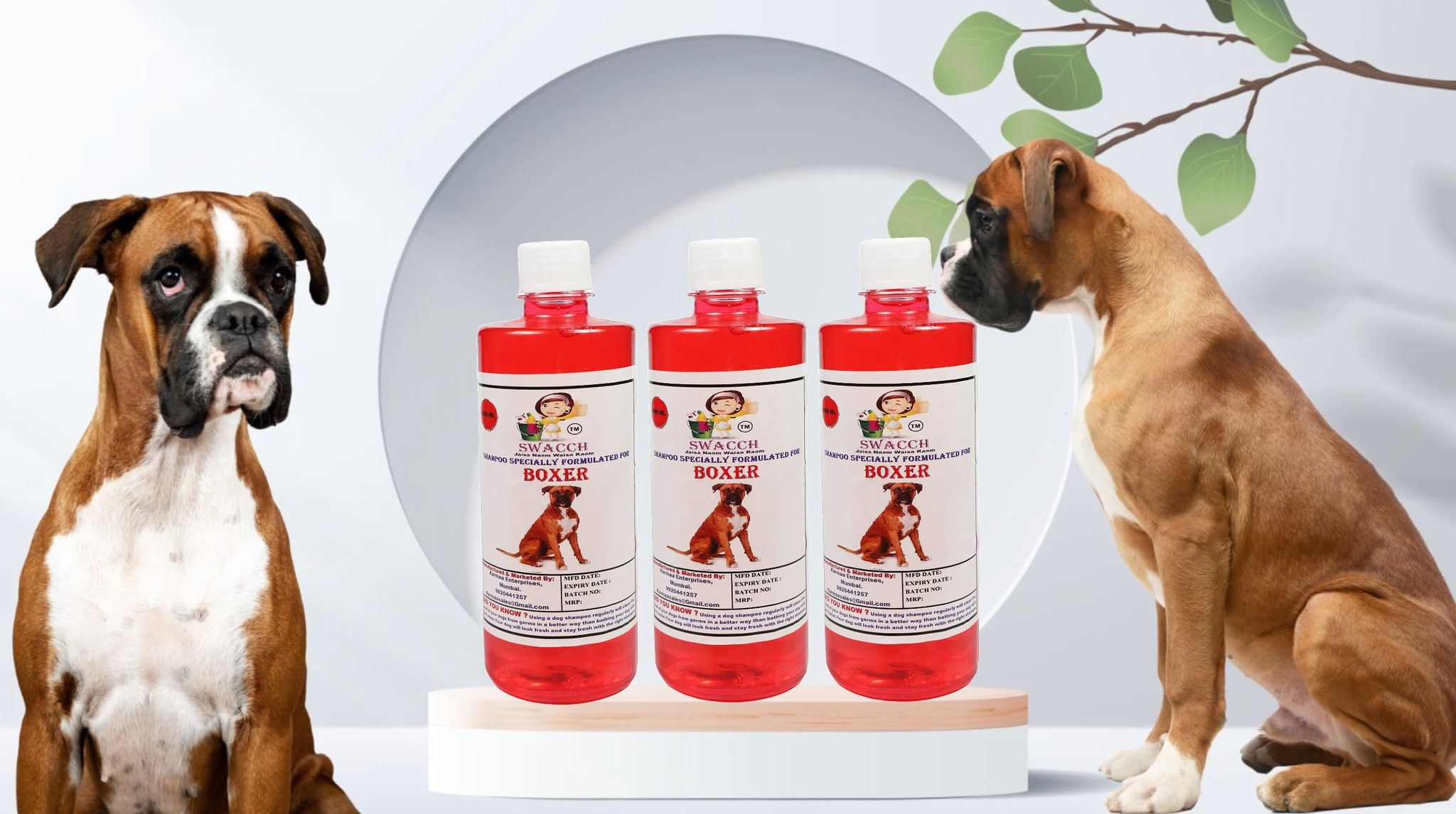 SWACCH Shampoo Specially FORMULATED for Boxer (500ML) (Combo Pack of 3) Strawberry