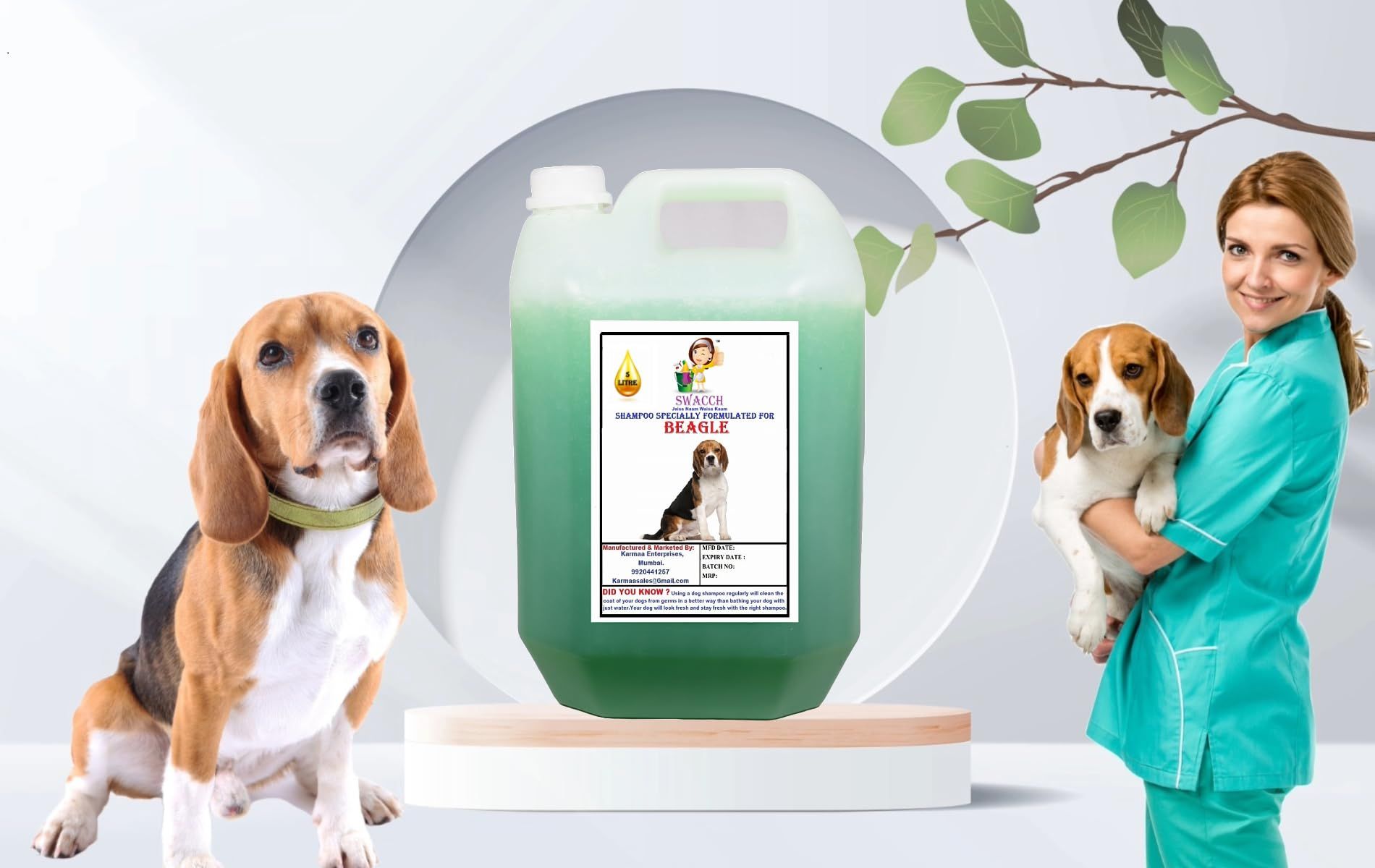 SWACCH Shampoo Specially FORMULATED for Beagle (5 Litre) NEEM ALOVERA
