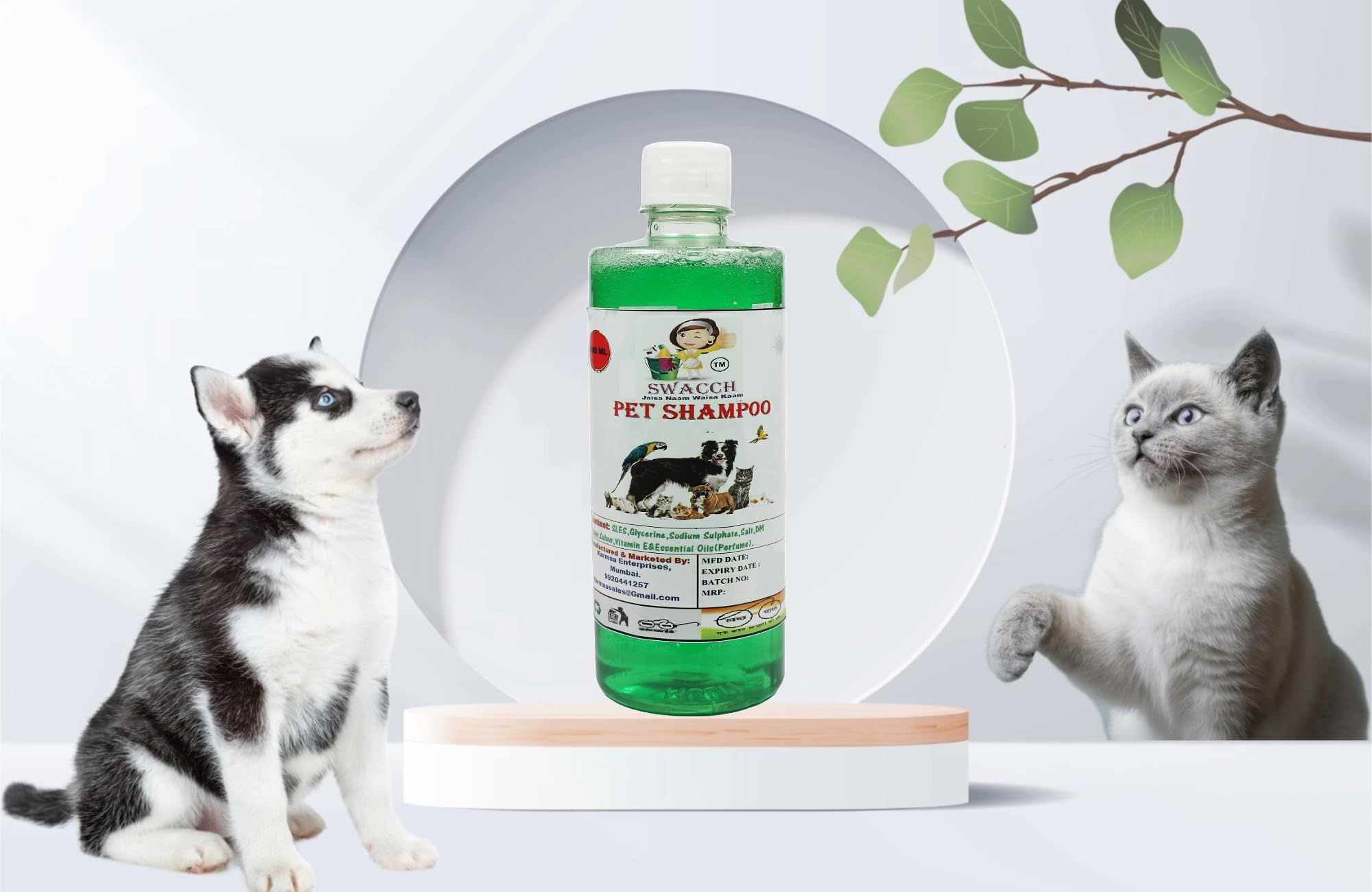 SWACCH PET Shampoo (500ml) Neem Alovera