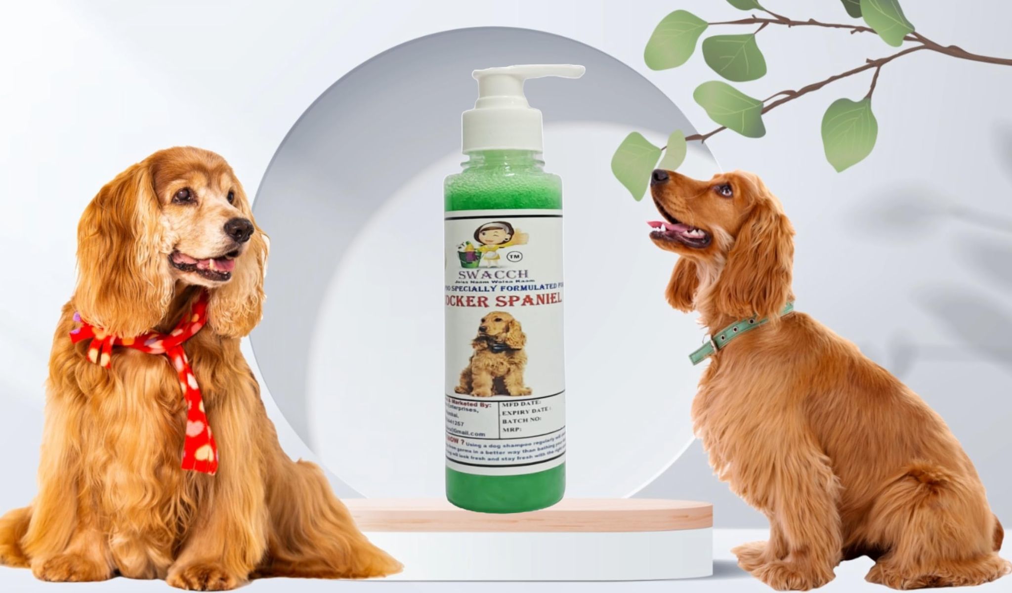 SWACCH Premium Shampoo for Cocker Spaniel (200ML) NEEM ALOVERA
