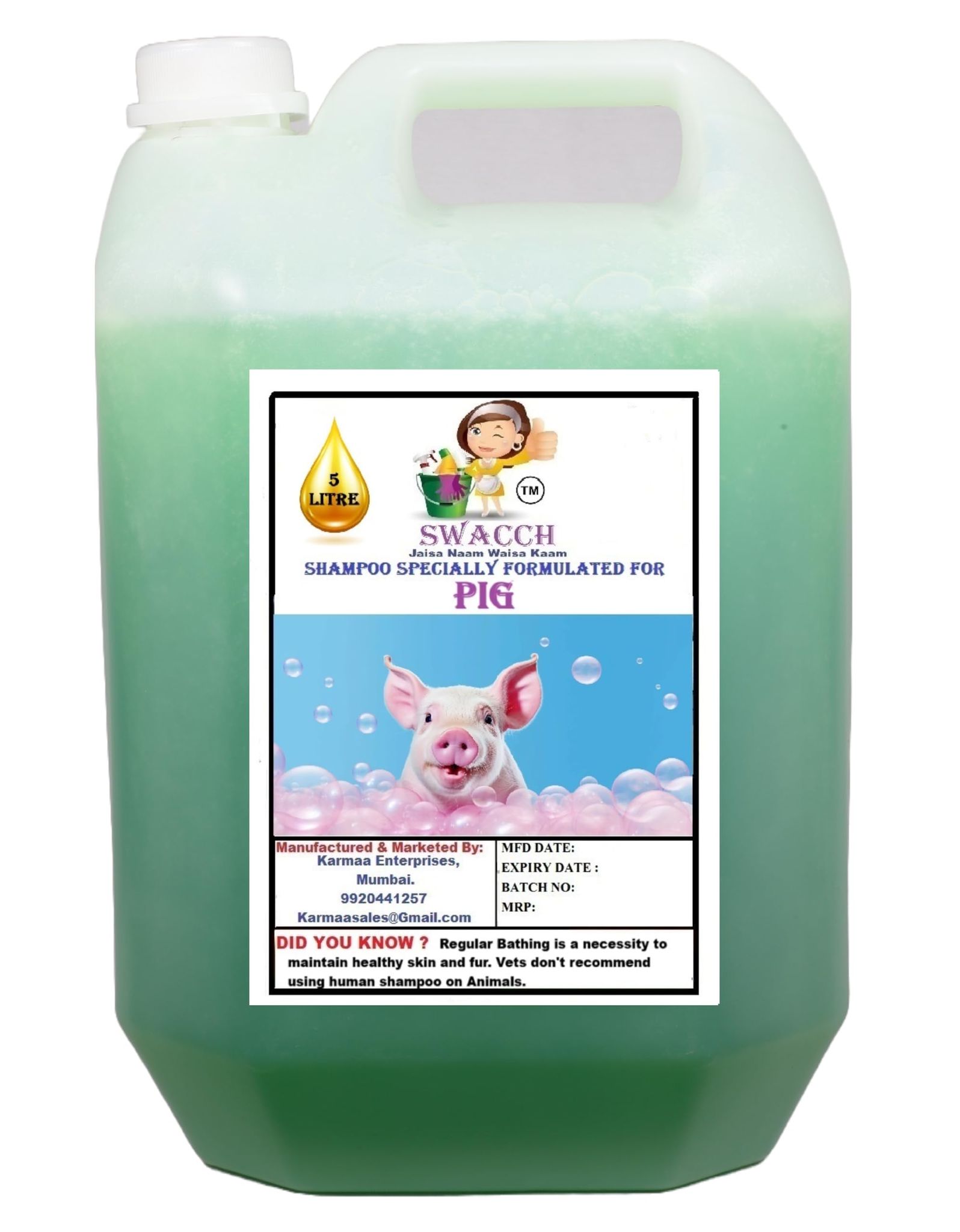 Swacch Shampoo Specially Formulated for Pig (5 Litre) Neem Alovera