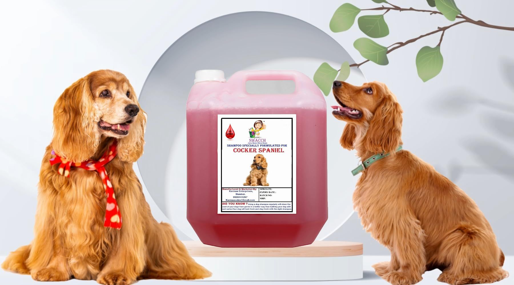 SWACCH Shampoo Specially FORMULATED for Cocker Spaniel (10 Litre) Strawberry