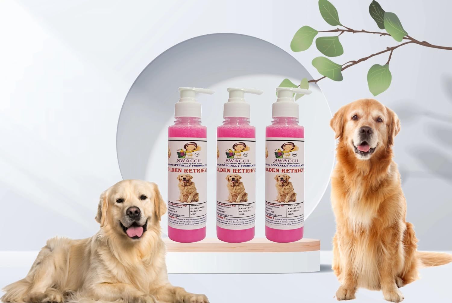 SWACCH Premium Shampoo for Golden Retriever (200ML)(Pack of 3) Rose