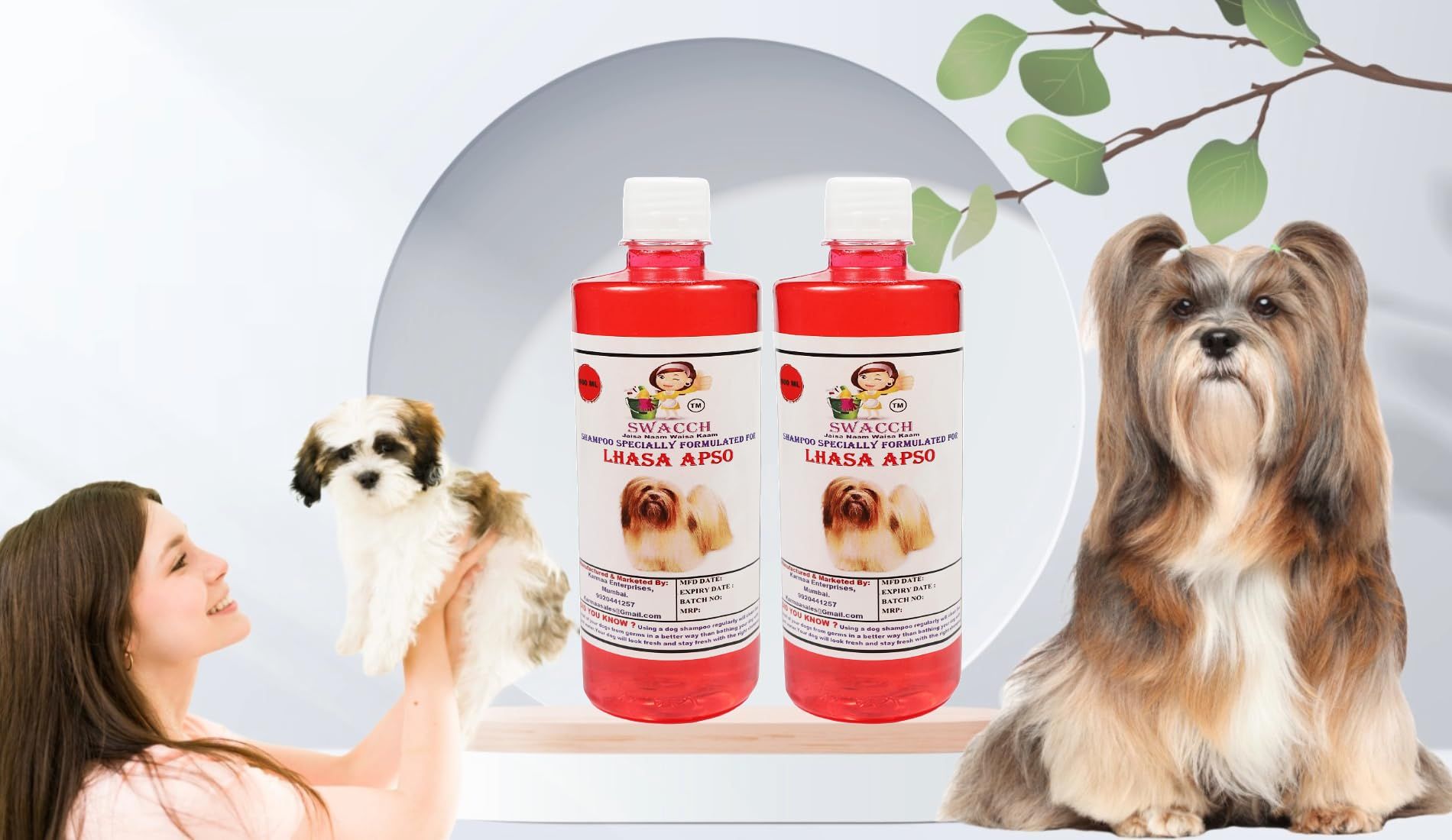 Swacch Shampoo Specially Formulated for Lhasa APSO (500ML) (Combo Pack of 2) Jasmine