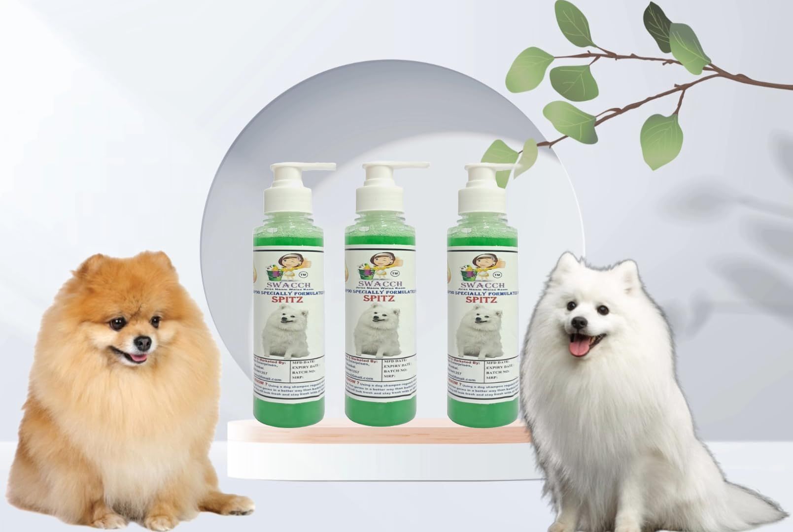 SWACCH Premium Shampoo for Spitz (200ML) (Pack of 3) NEEM ALOVERA