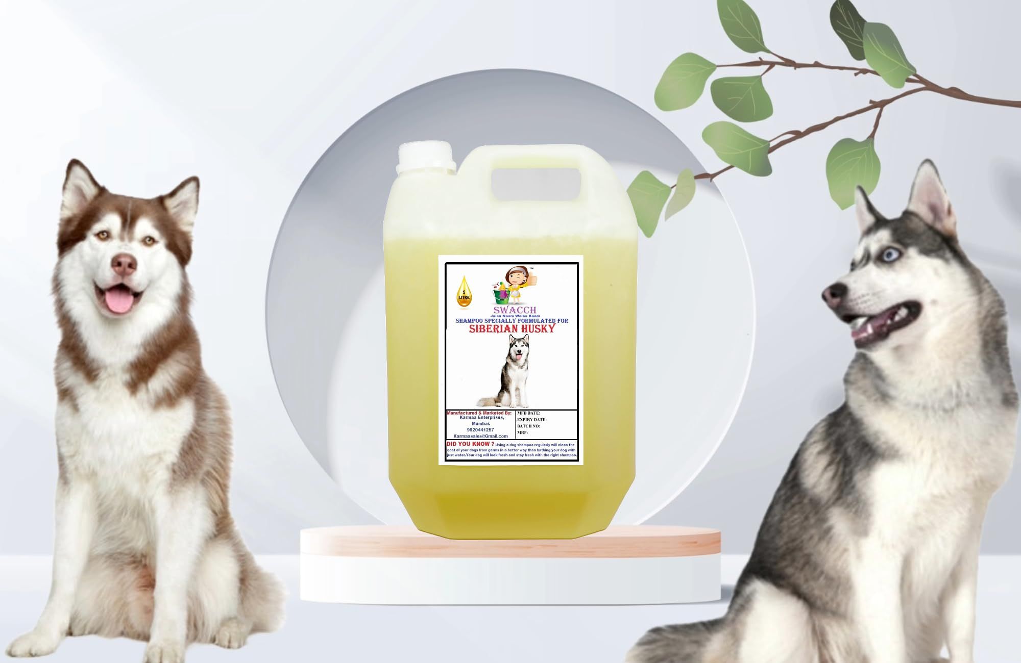Swacch Shampoo Specially Formulated for Siberian Husky (5 Litre) Lemon