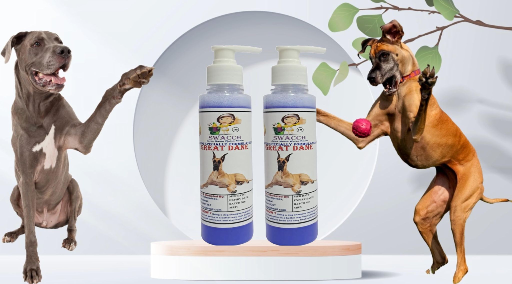 SWACCH Premium Shampoo for Great DANE (200ML)(Pack of 2) Lavender