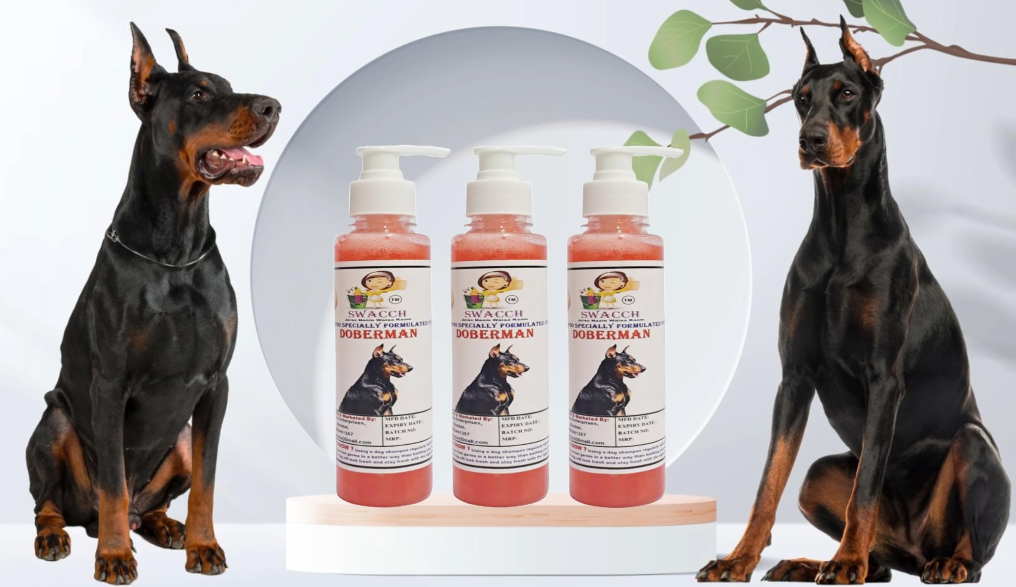 SWACCH Premium Shampoo for Doberman (200ML) (Pack of 3) Jasmine