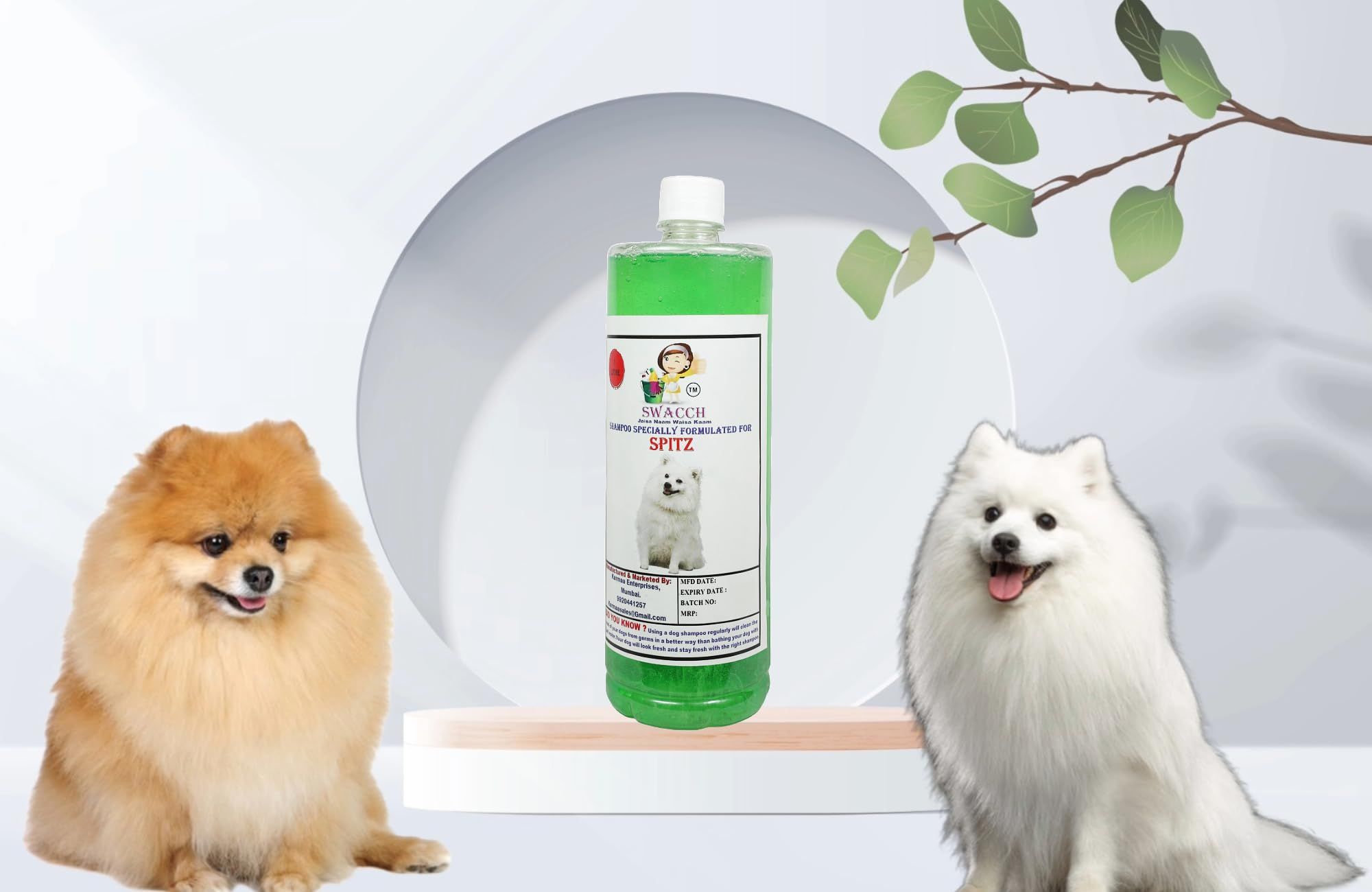 Swacch Shampoo Specially Formulated for Spitz (1 Litre) Neem Alovera