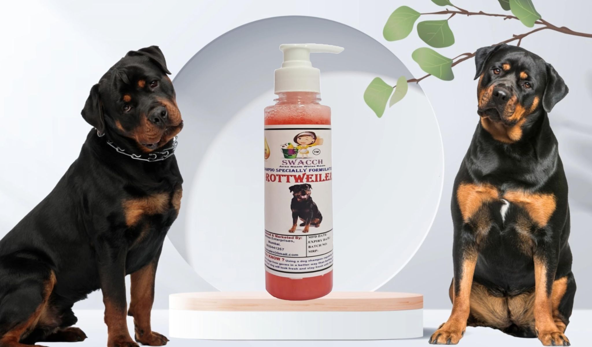 SWACCH Premium Shampoo for Rottweiler (200ML) Strawberry