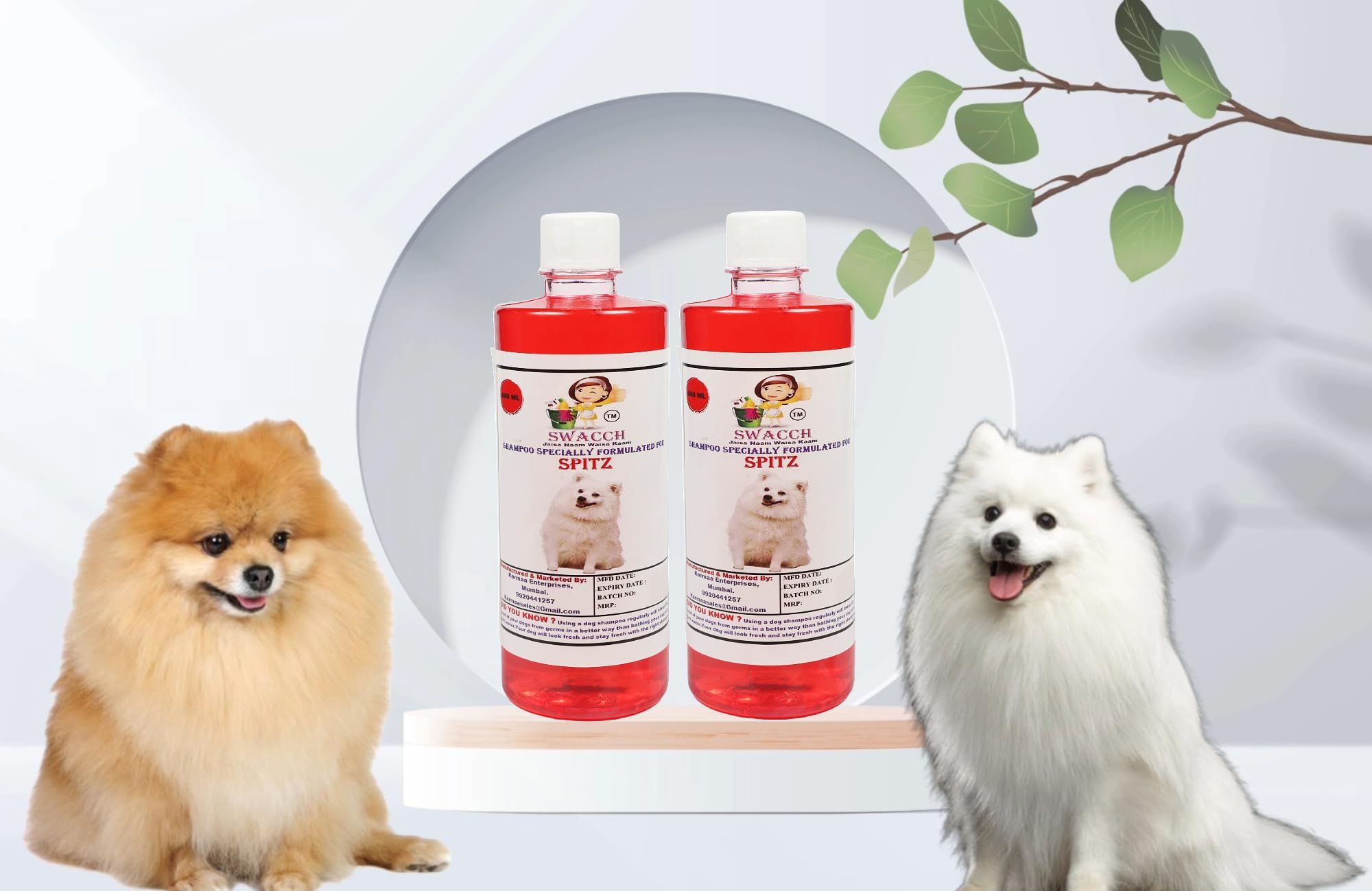 Swacch Shampoo Specially Formulated for Spitz (500ML) (Combo Pack of 2) Jasmine