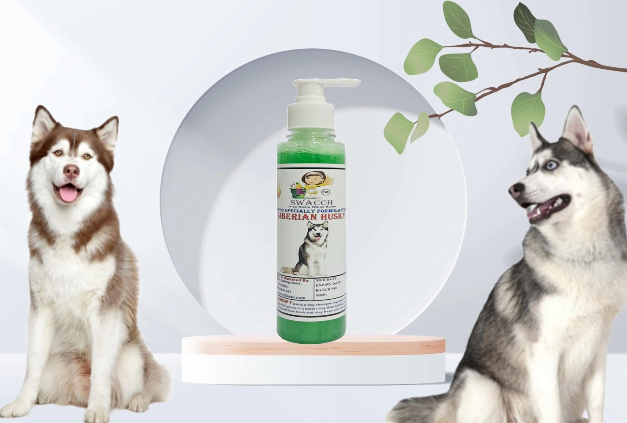 SWACCH Premium Shampoo for Siberian Husky (200ML) NEEM ALOVERA