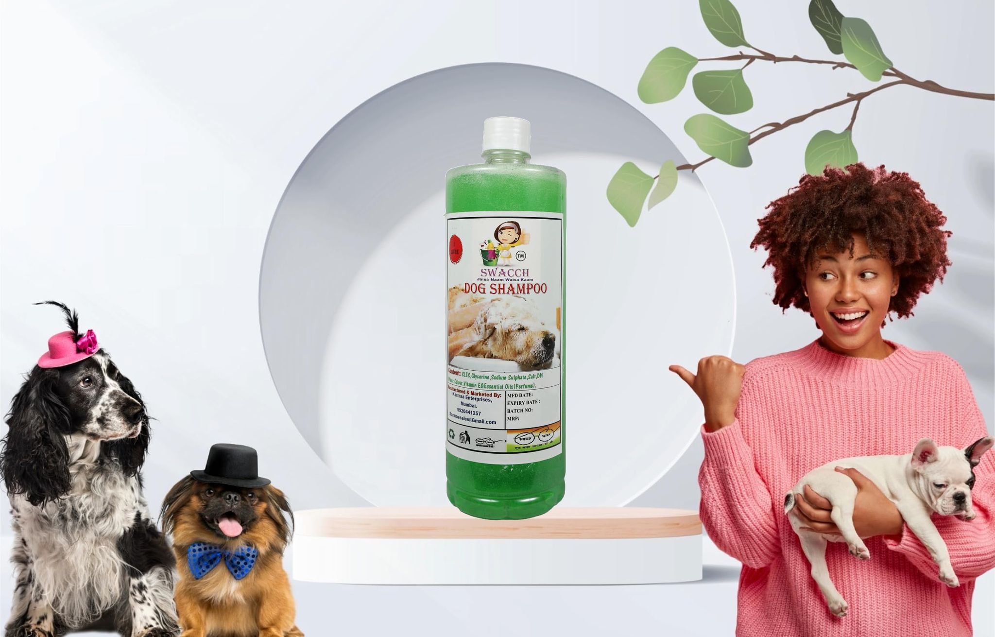 SWACCH Dog Shampoo (1 Litre) NEEM ALOVERA