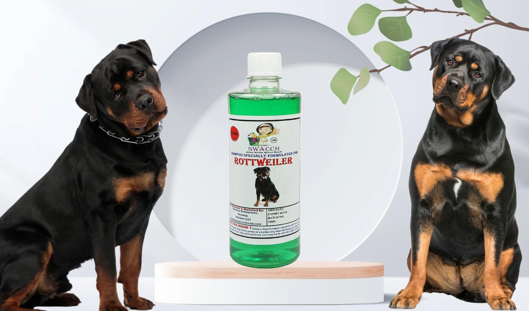 Swacch Shampoo Specially Formulated for Rottweiler (500ML) Neem Alovera