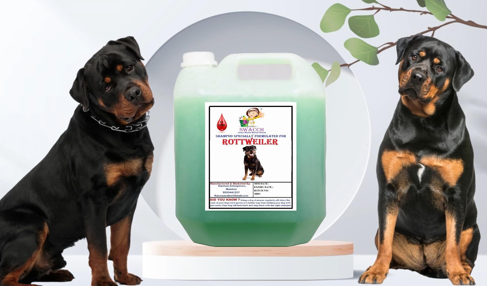 SWACCH Shampoo Specially FORMULATED for Rottweiler (10 Litre) NEEM ALOVERA