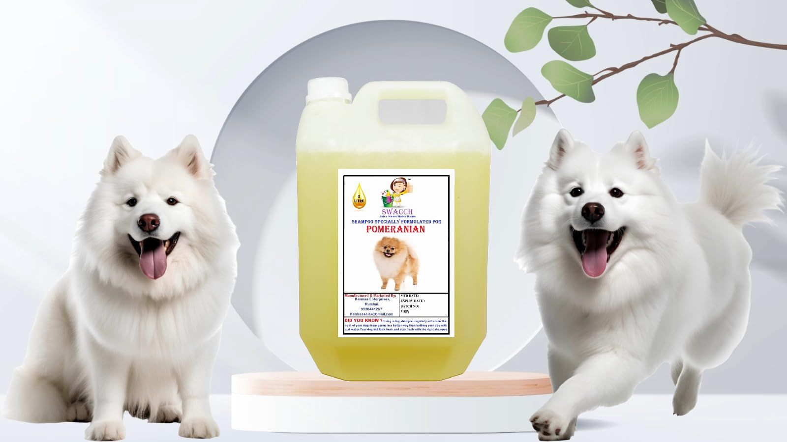 Swacch Shampoo Specially Formulated for Pomeranian (5 Litre) Lemon