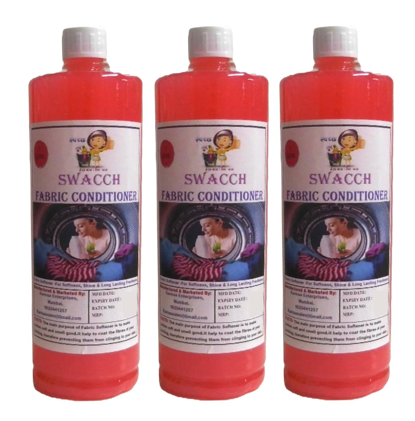 Swacch Fabric Conditioner (1 Litre) (Pack of 3) Rose